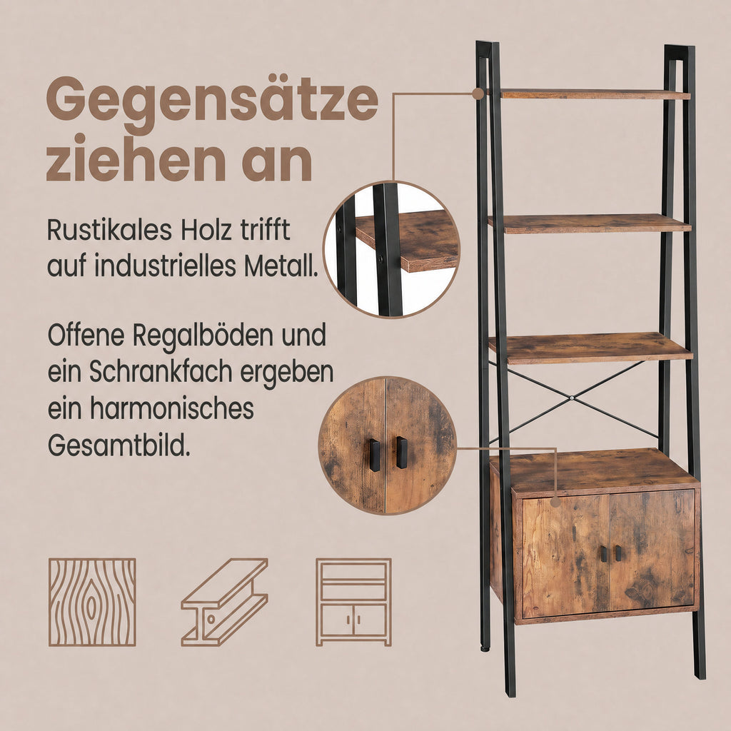 Industrie-Design Standregal 4 Ablagen