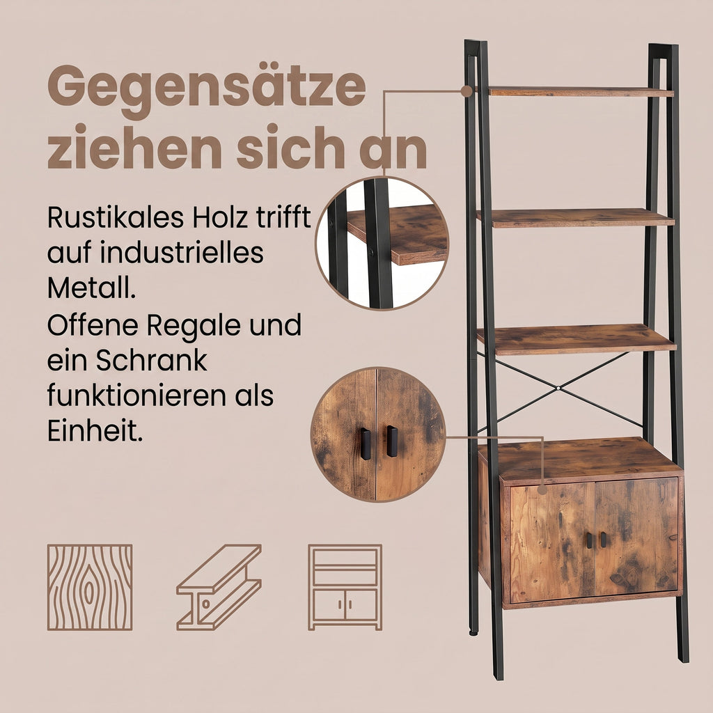Industrie-Design Standregal 4 Ablagen