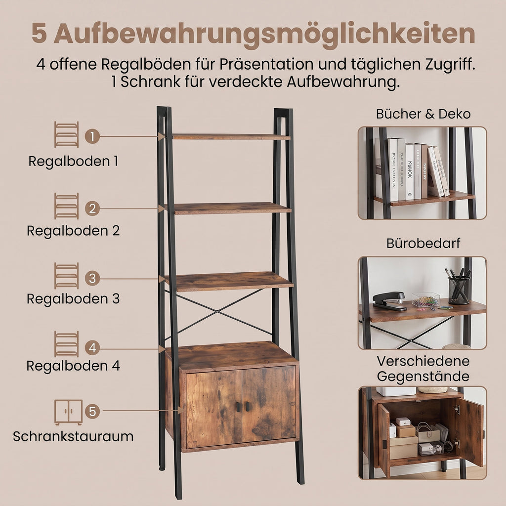 Industrie-Design Standregal 4 Ablagen
