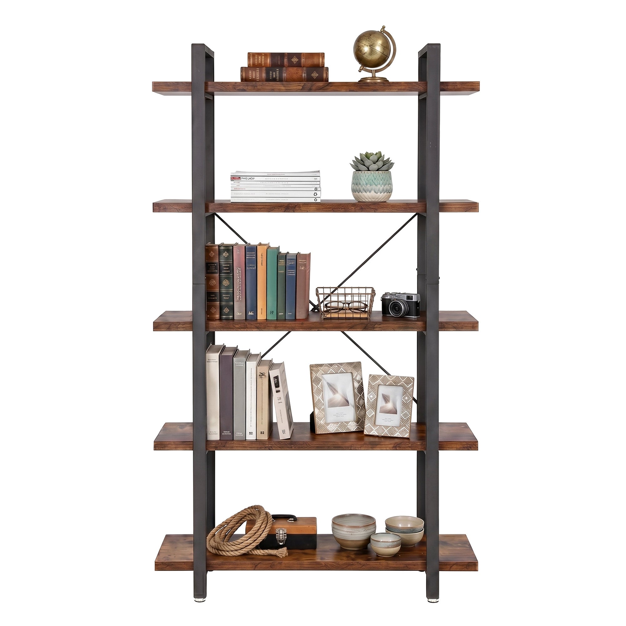 Bücherregal, Standregal mit 5 Ebenen, Regal