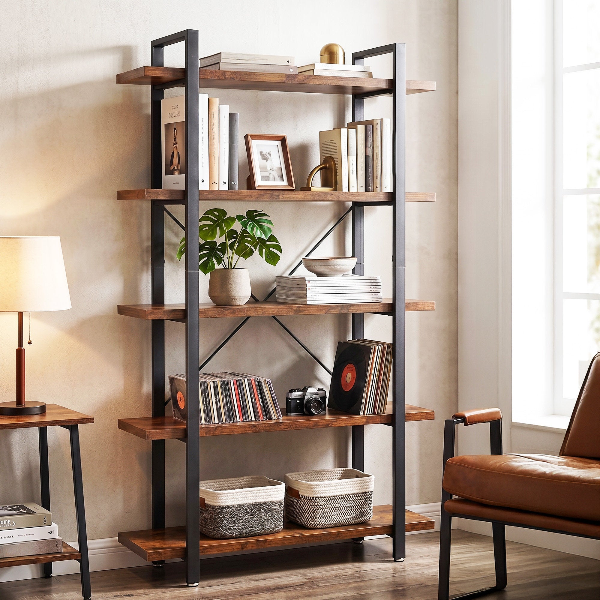 Bücherregal, Standregal mit 5 Ebenen, Regal