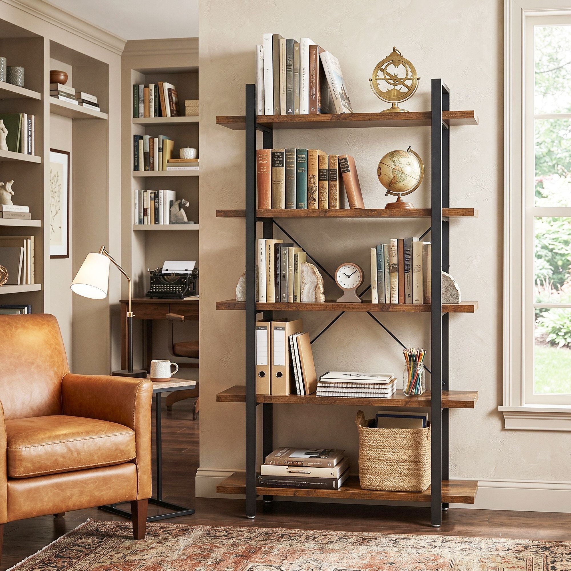 Bücherregal, Standregal mit 5 Ebenen, Regal