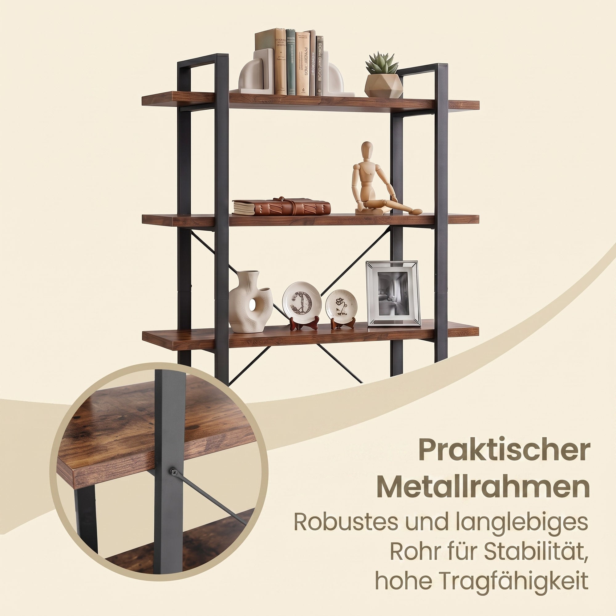 Bücherregal, Standregal mit 5 Ebenen, Regal