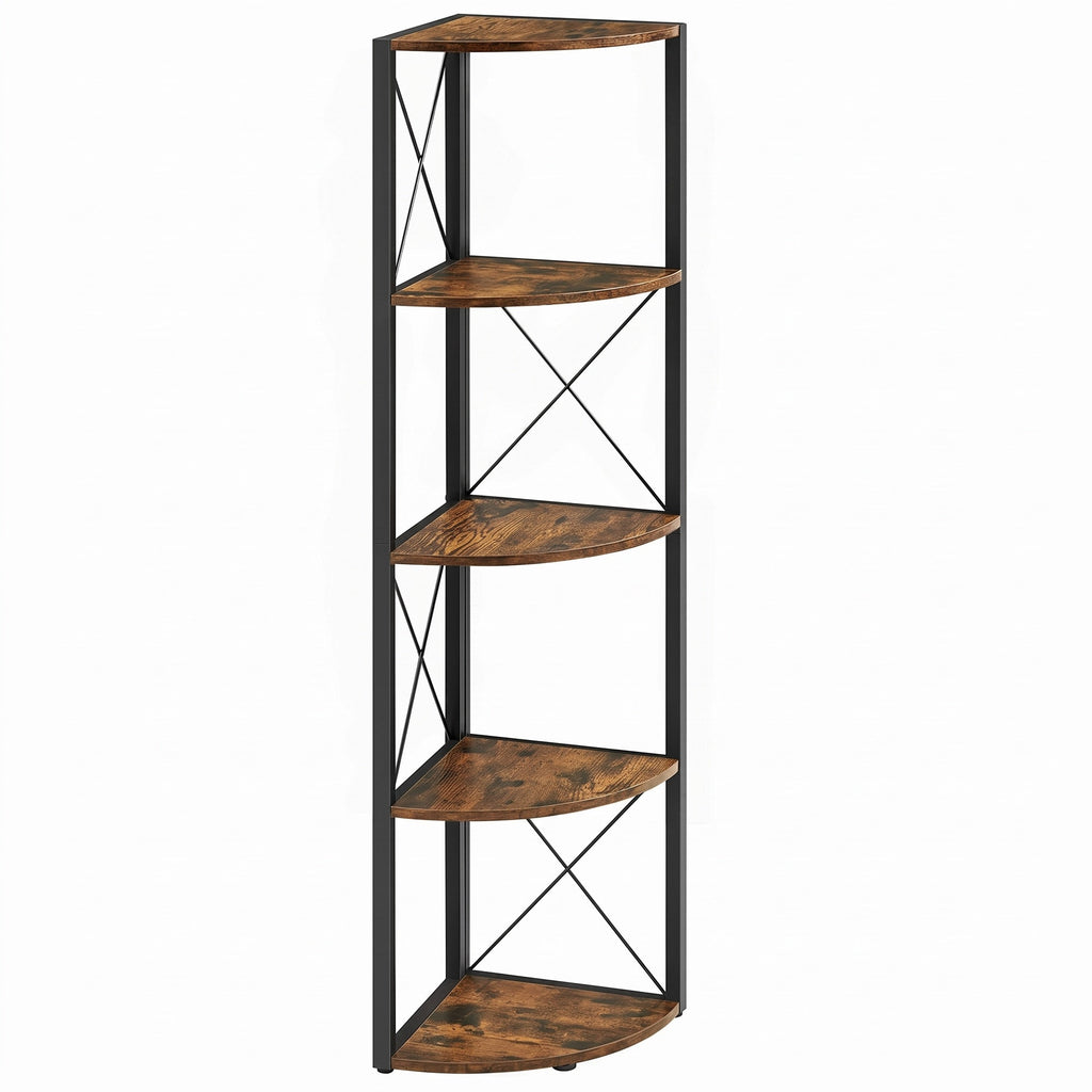 Eckregal mit 5 Ebenen, 160 cm hoch, Bücherregal