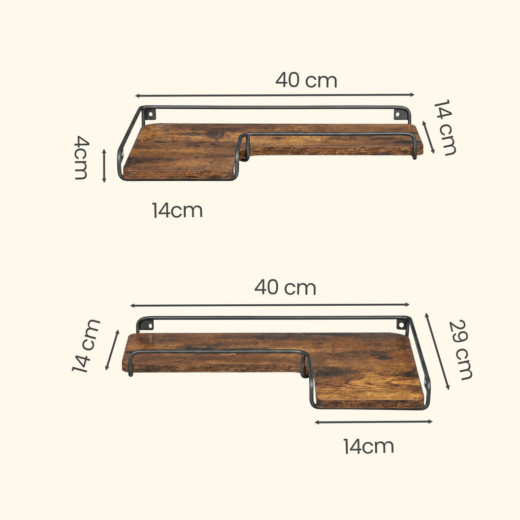 L-förmiges Eckregal, 2er Set, Wandregal