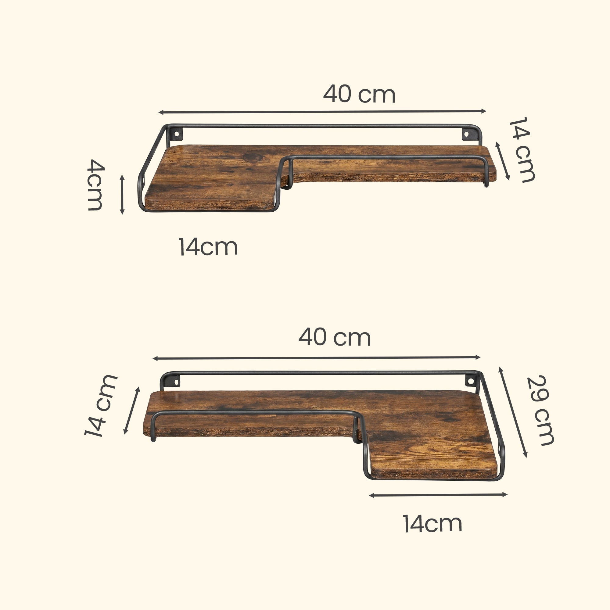 L-förmiges Eckregal, 2er Set, Wandregal