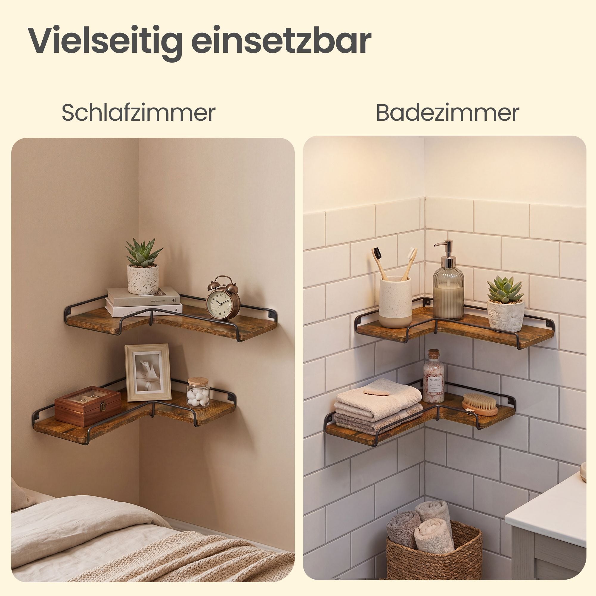 L-förmiges Eckregal, 2er Set, Wandregal