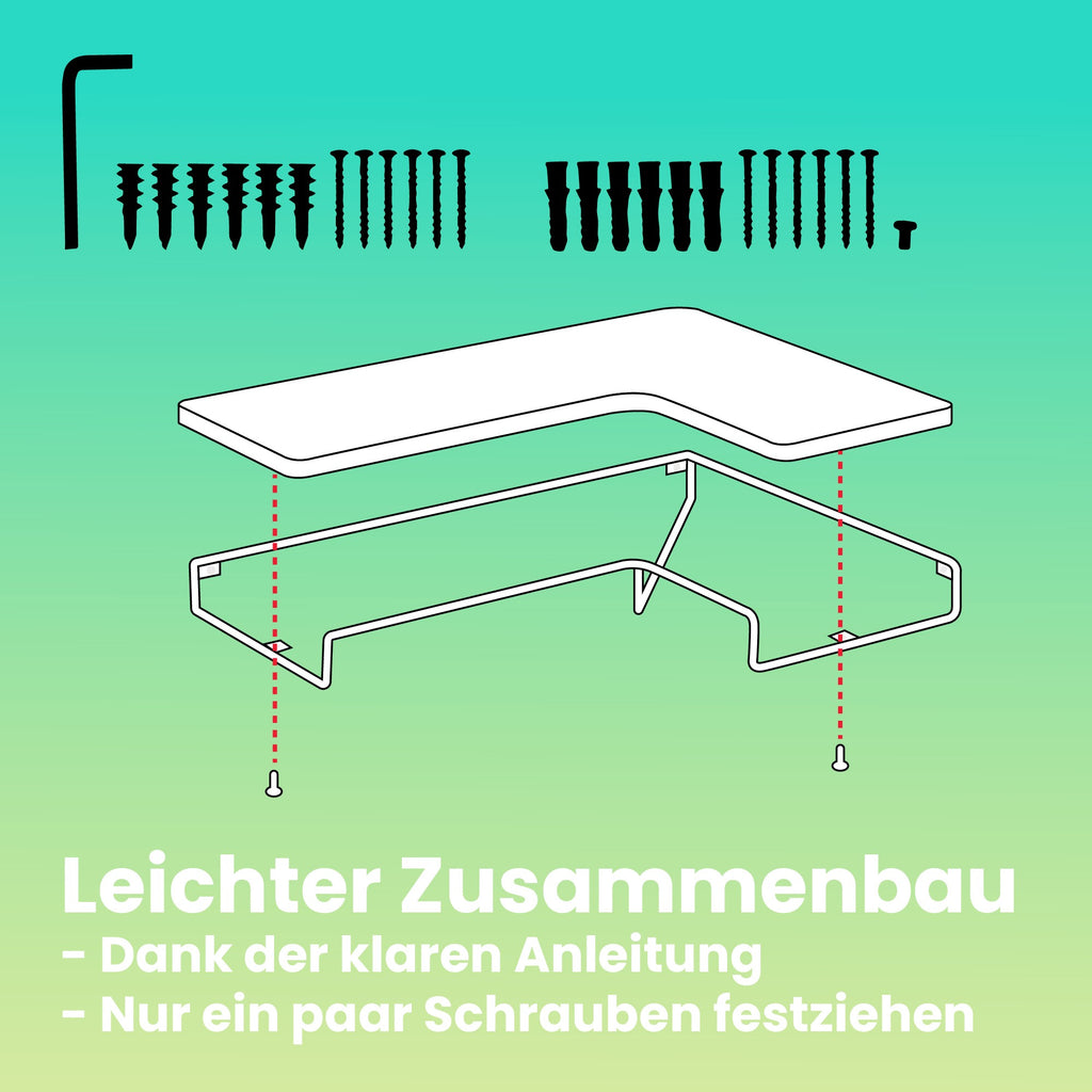 L-förmiges Eckregal, 2er Set, Wandregal