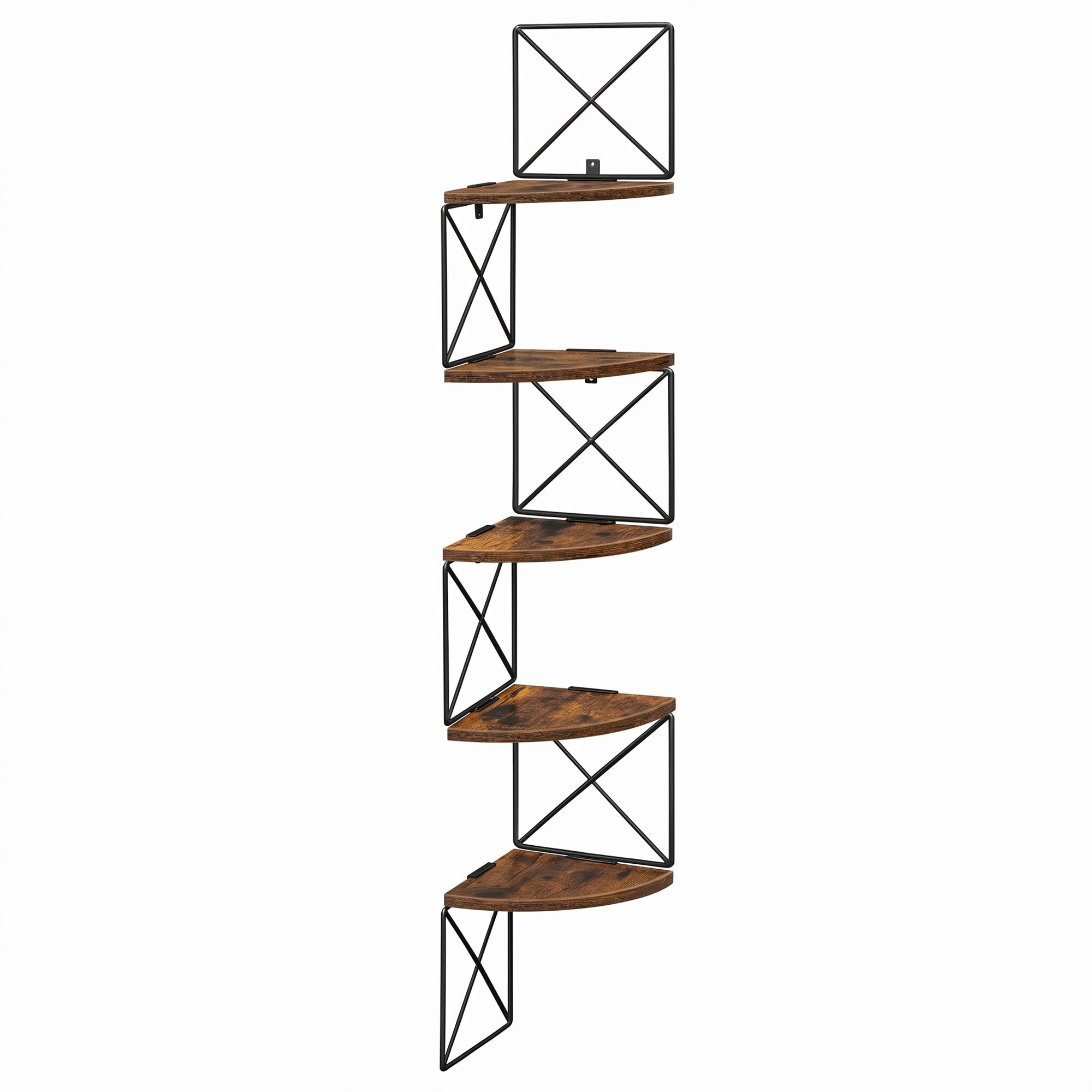 Eckregal, Bücherregal Zickzack-Design, 5 Ebenen