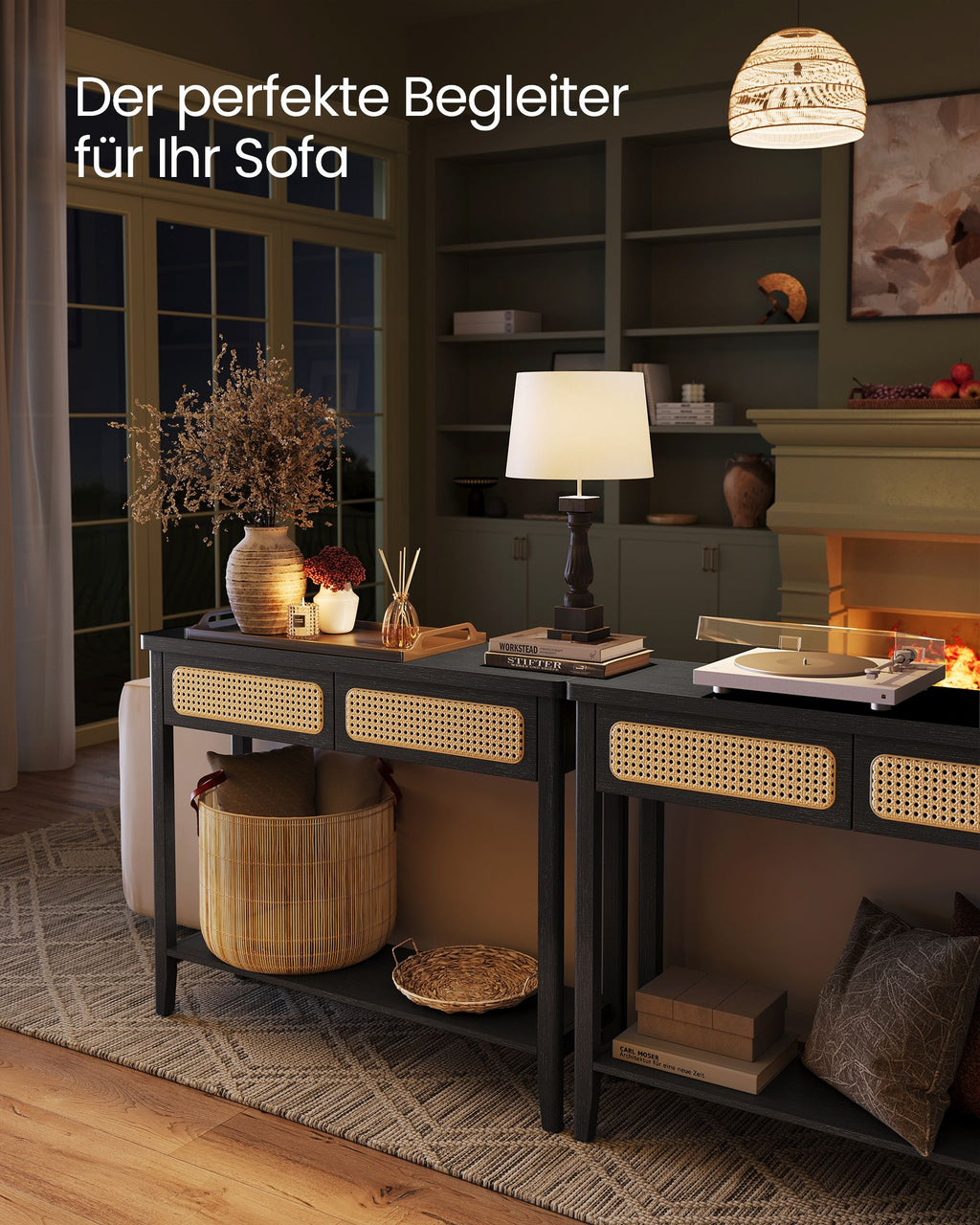 Konsolentisch mit offener Ablage Boho-Stil