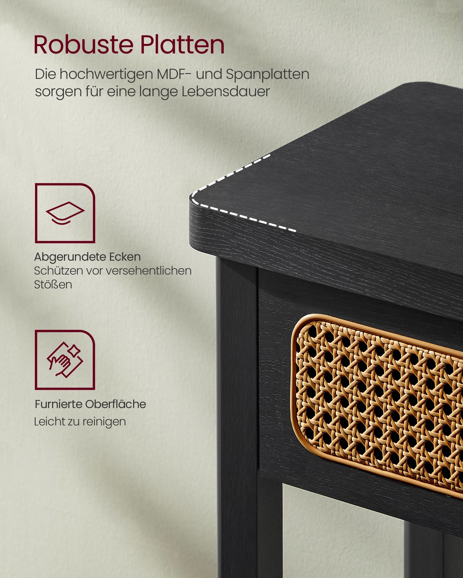 Konsolentisch mit offener Ablage Boho-Stil
