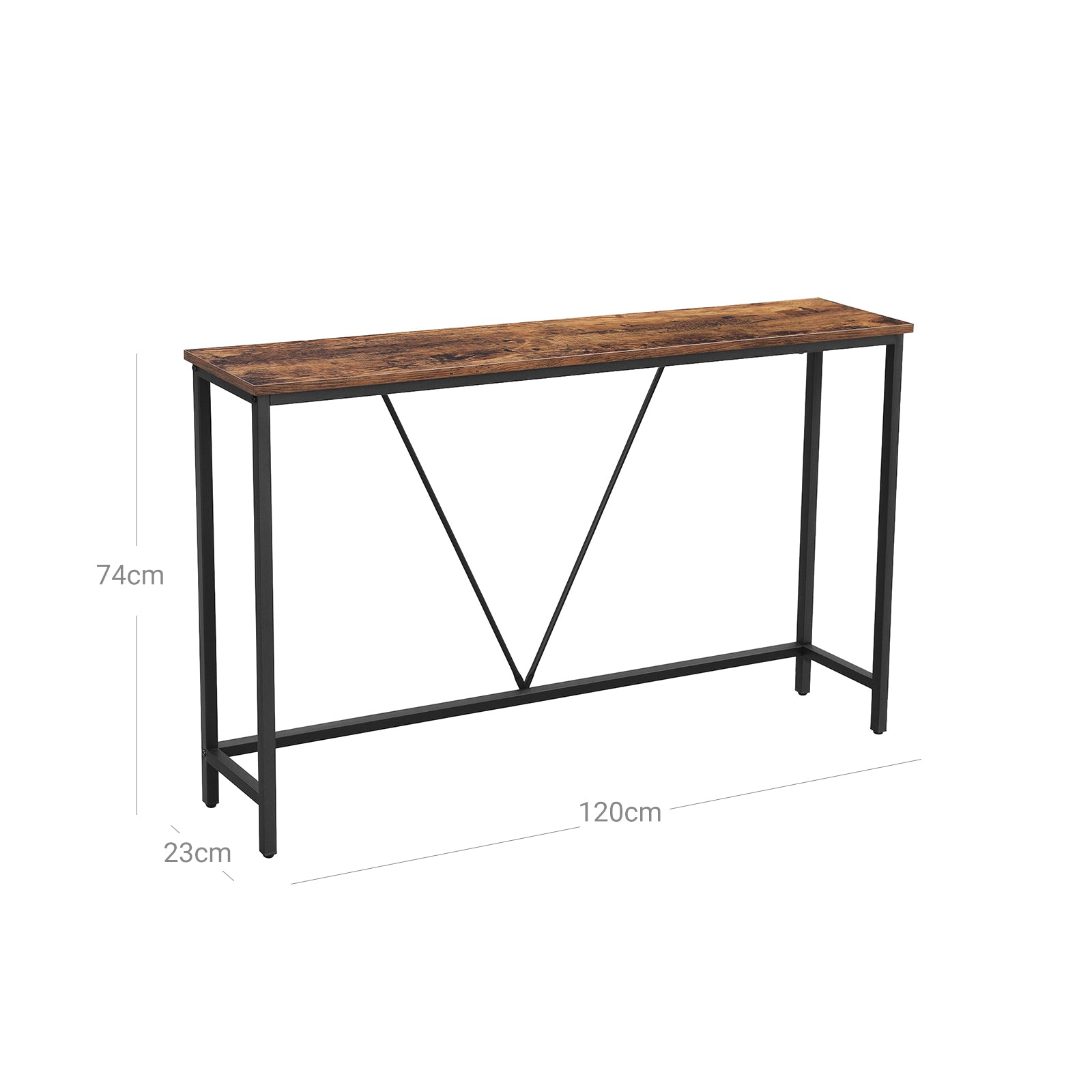Konsolentisch, Flurtisch, Beistelltisch, Eingangsbereich, Wohnzimmer, stabiles Stahlgestell