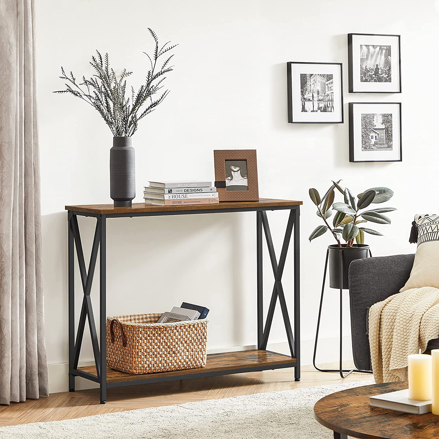 Industrie-Design Sofatisch mit Metallgestell