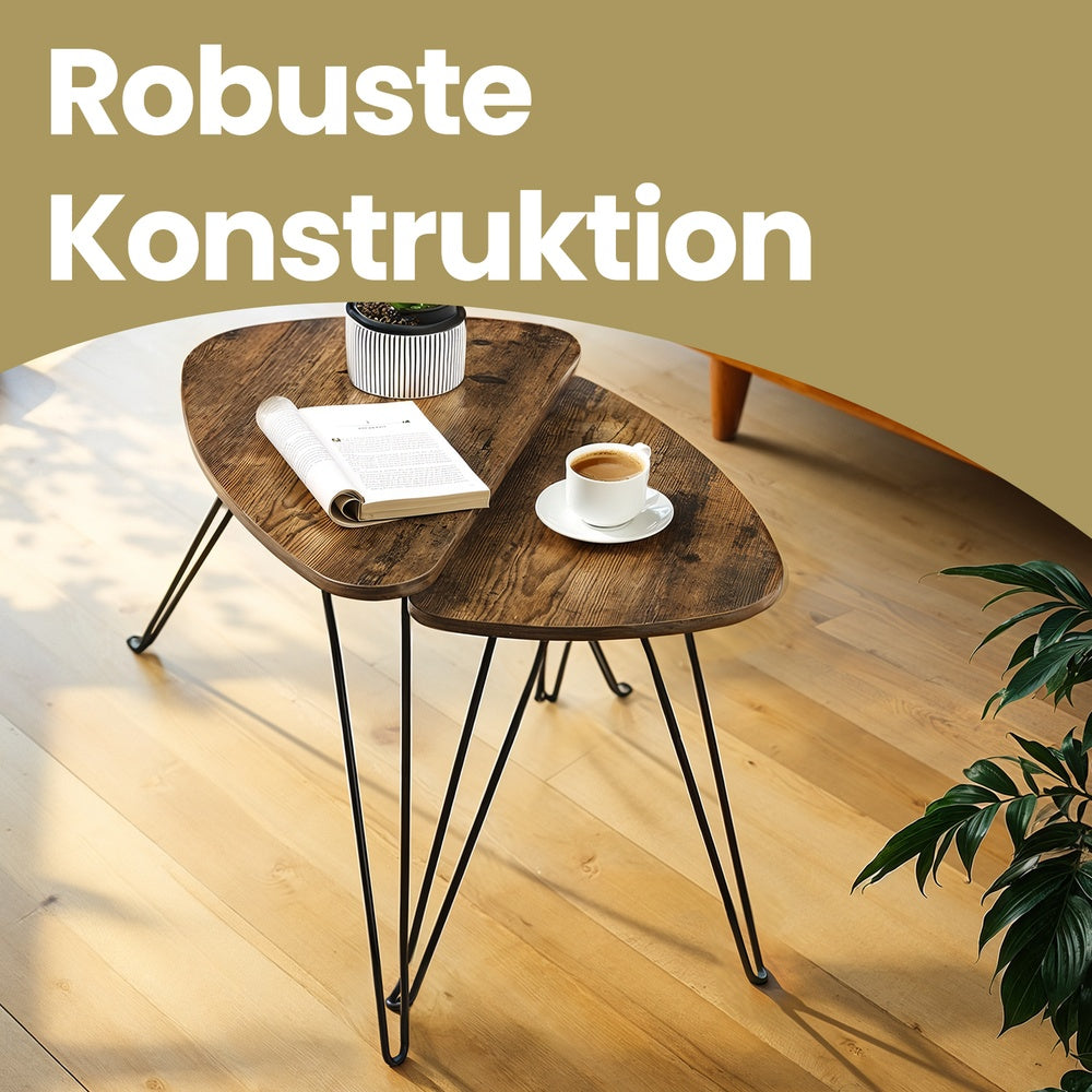 2er Set Beistelltische Beistelltische Couchtische für Wohnzimmer, Esszimmer, Schlafzimmer