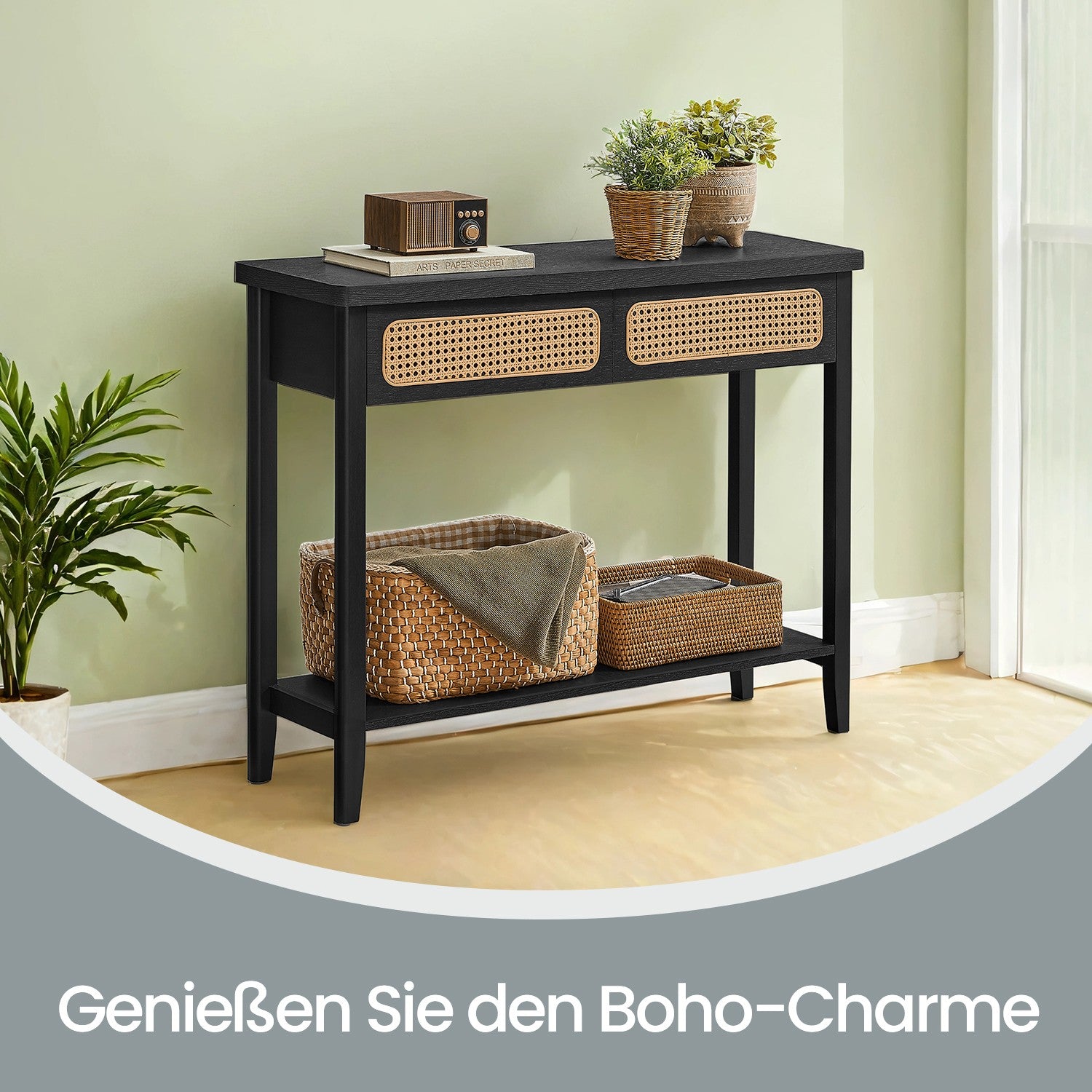Konsolentisch mit offener Ablage Boho-Stil