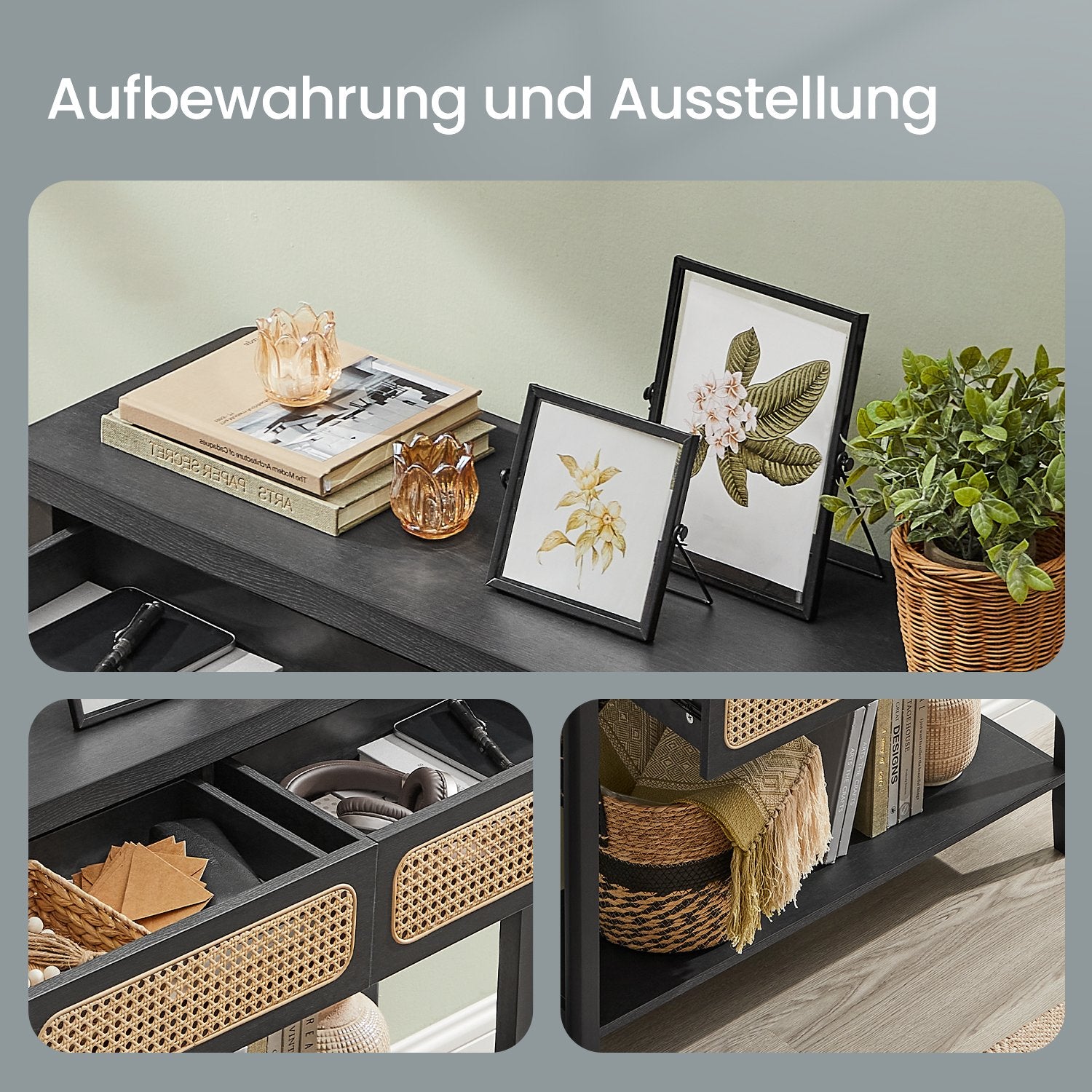 Konsolentisch mit offener Ablage Boho-Stil
