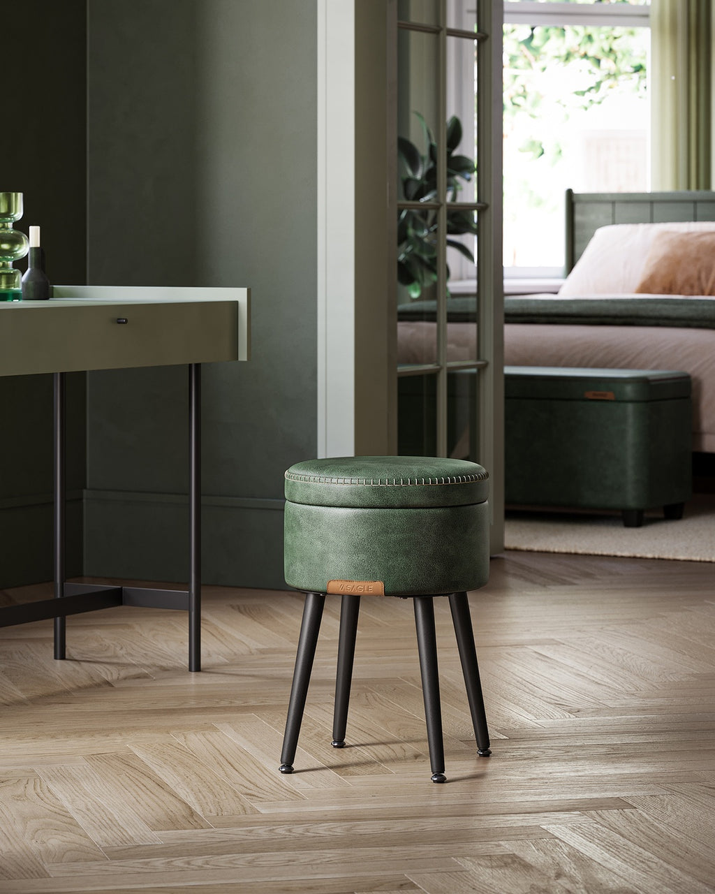 EKHO Kollektion - Runder Sitzhocker Schminktisch Hocker Ottoman