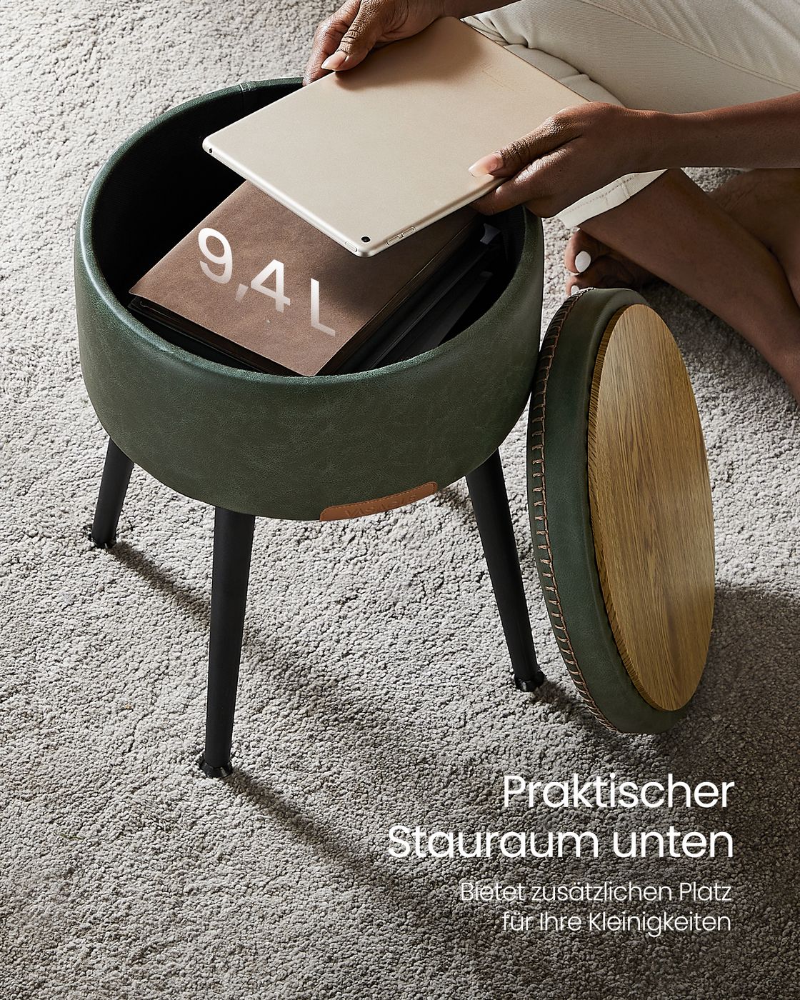 EKHO Kollektion - Runder Sitzhocker Schminktisch Hocker Ottoman
