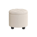 Fußhocker mit Stauraum Hellbeige