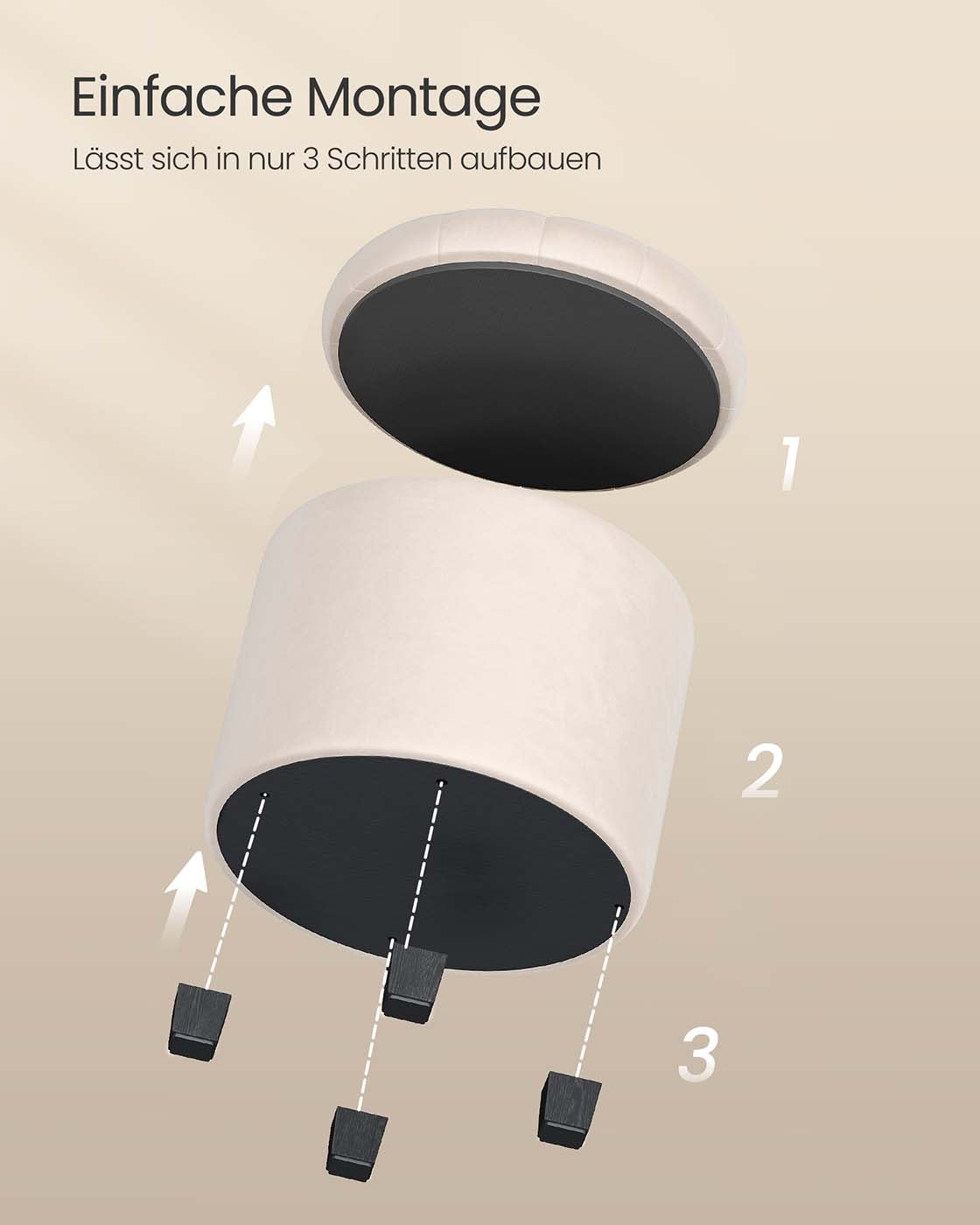 Fußhocker mit Stauraum