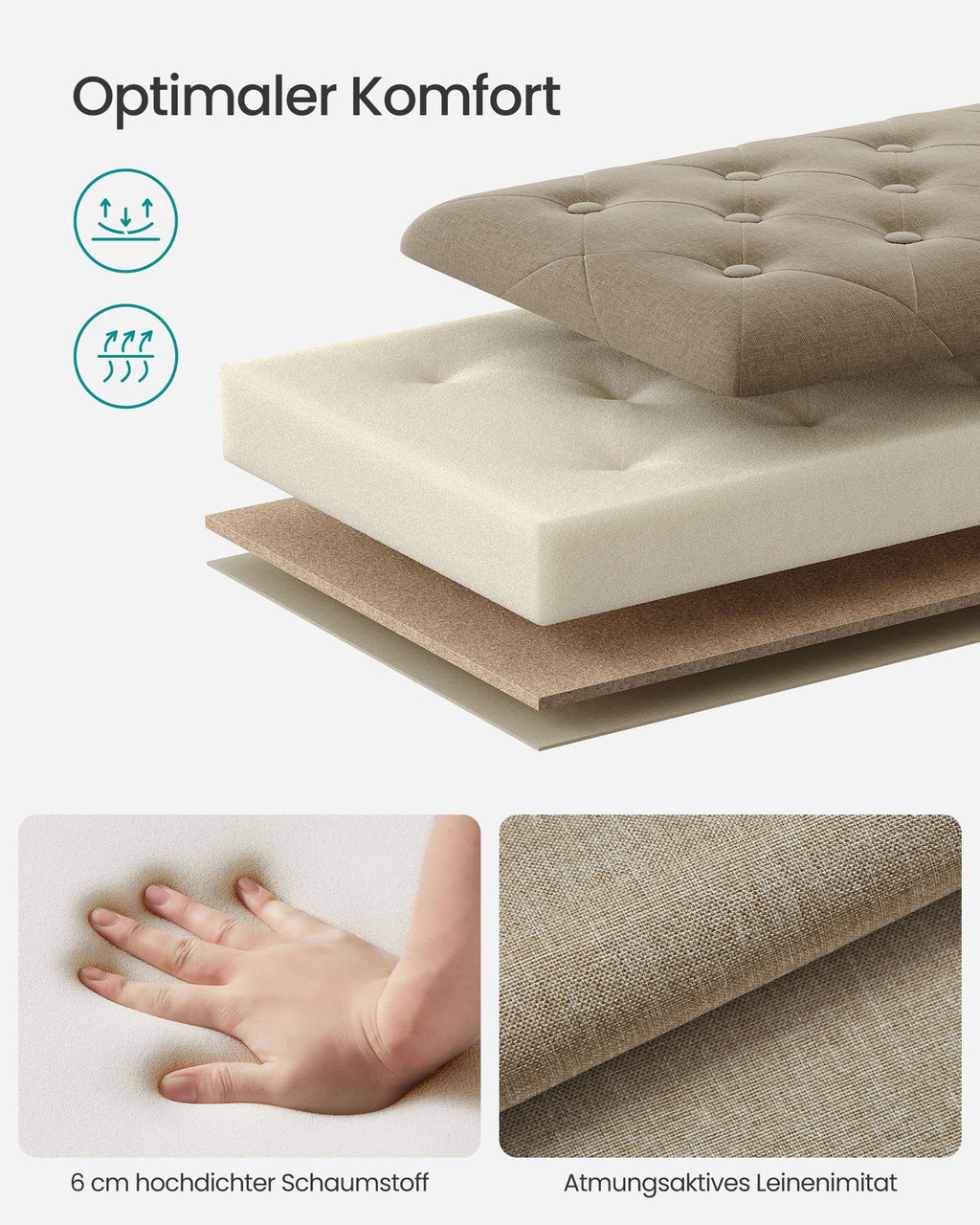 Sitzhocker mit Stauraum Kamelbraun