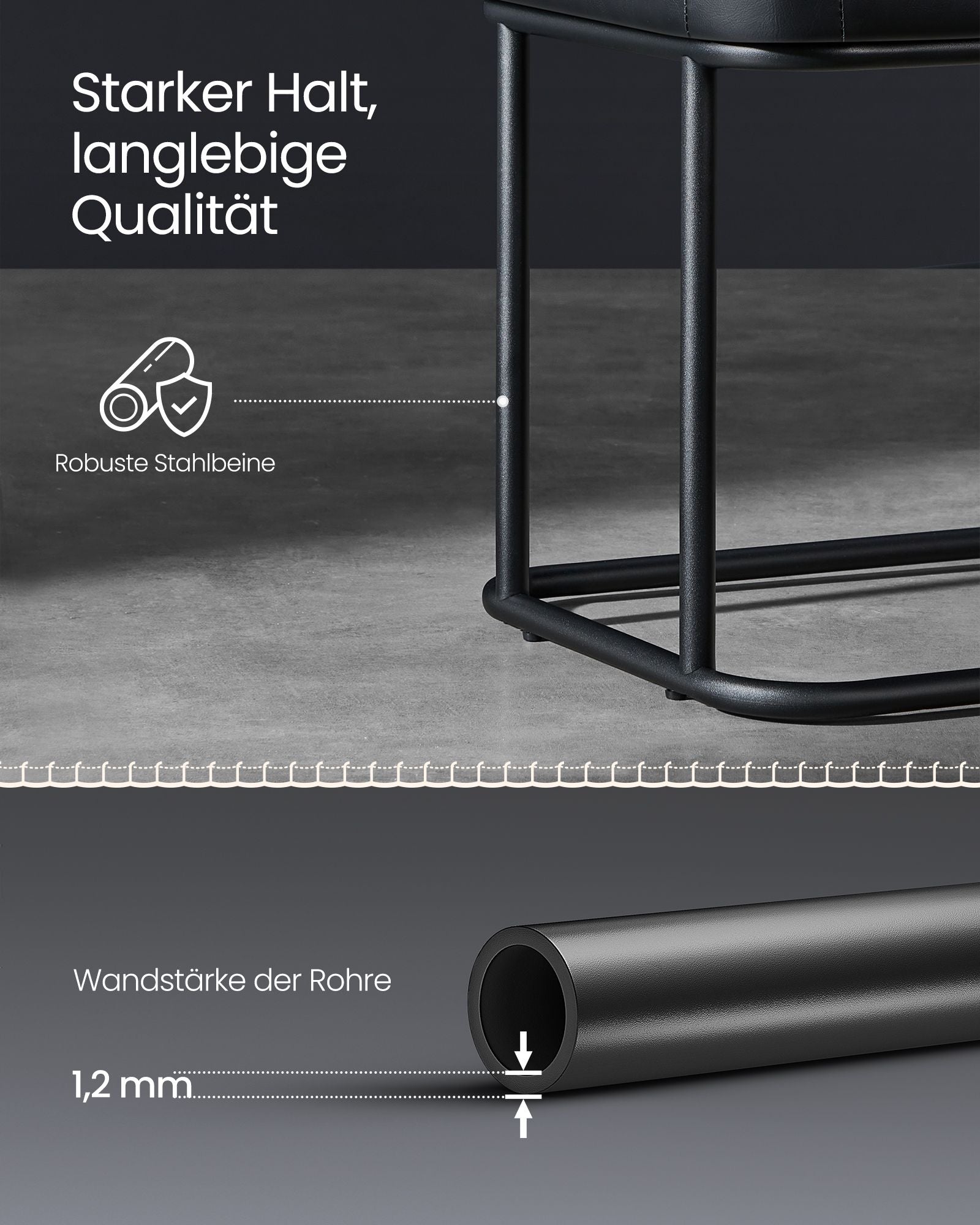 Schlafzimmerbank bis 300 kg belastbar tintenschwarz