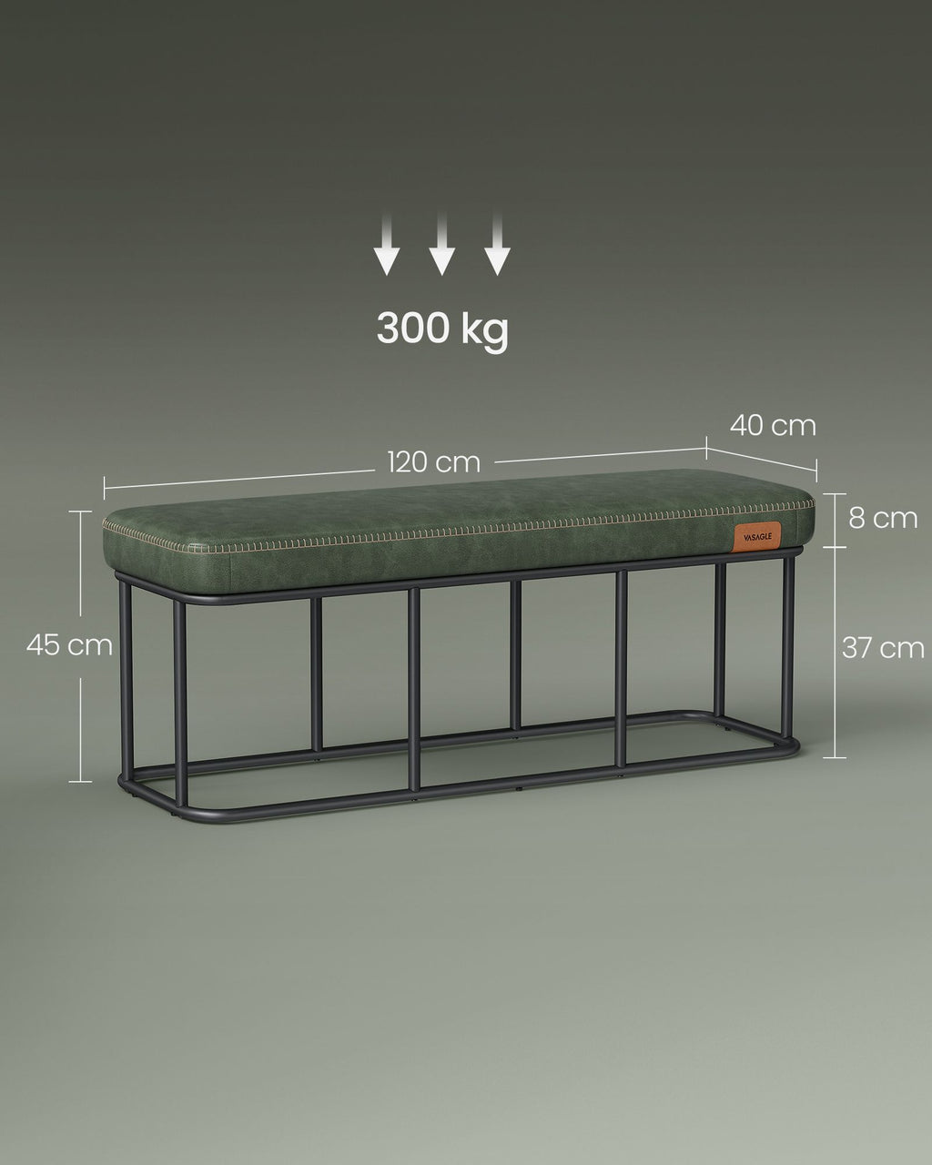 Schlafzimmerbank bis 300 kg belastbar waldgrün