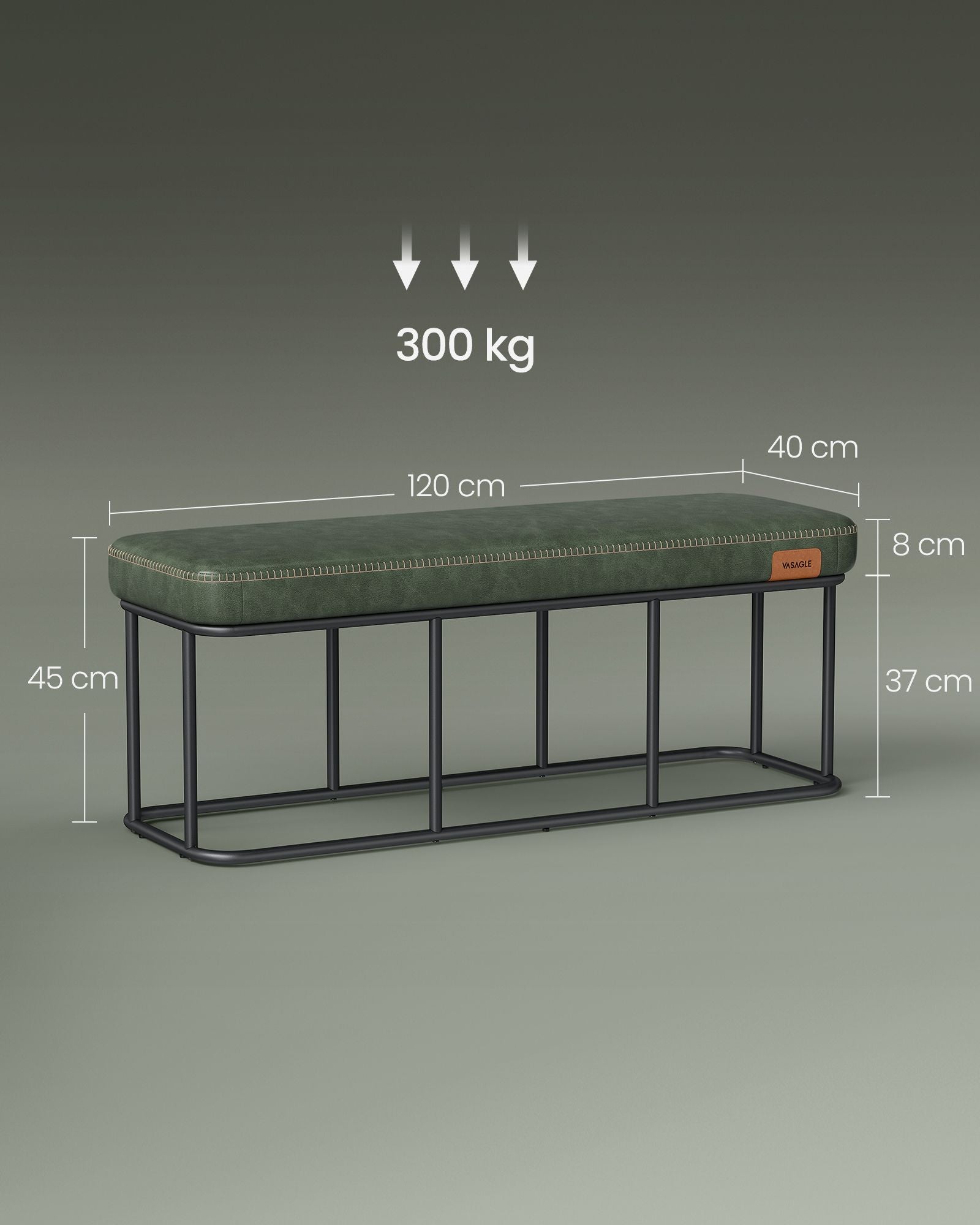 Schlafzimmerbank bis 300 kg belastbar waldgrün