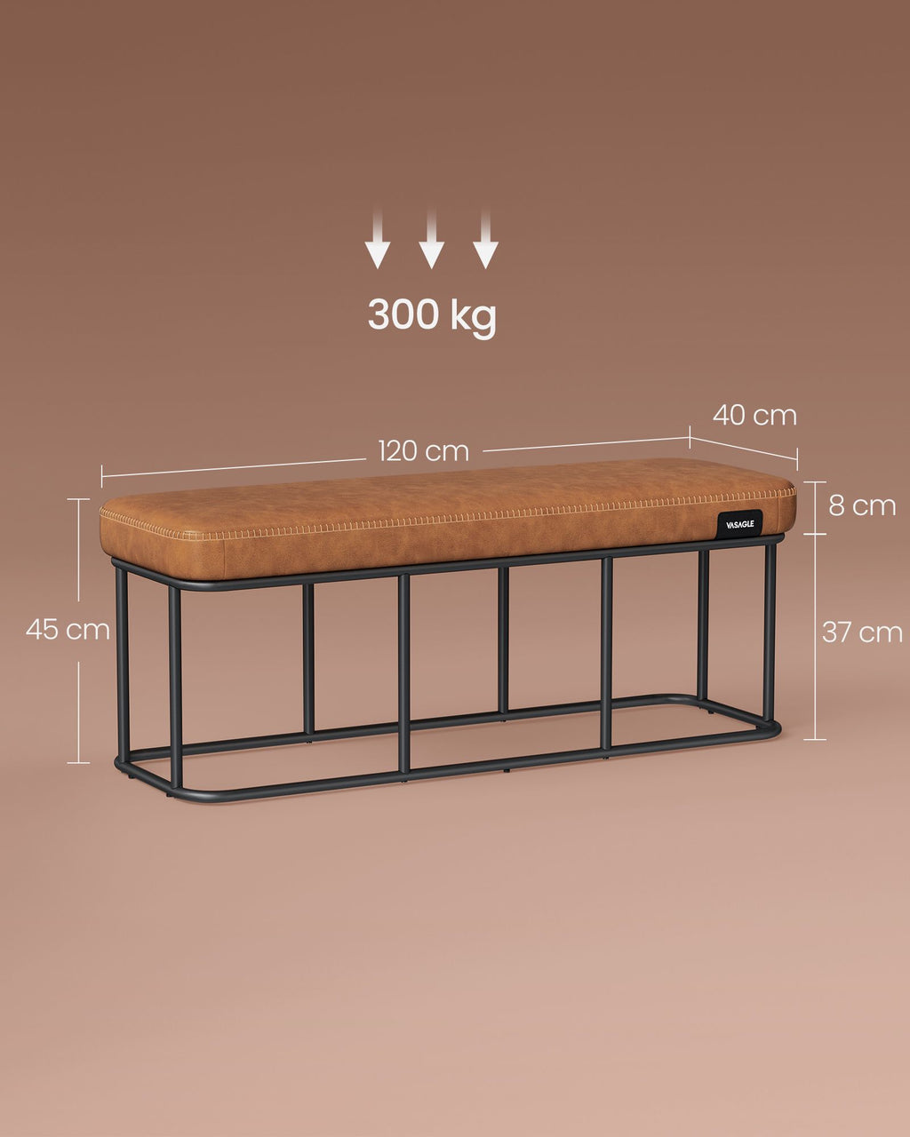 Schlafzimmerbank bis 300 kg belastbar karamellbraun
