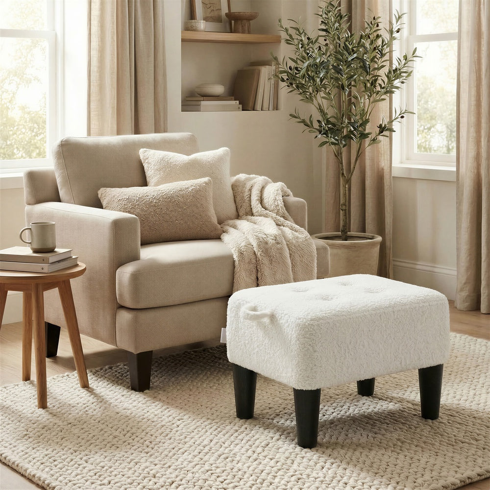 Sitzhocker, Fußhocker, Fleece, Hocker, dicke Polsterung