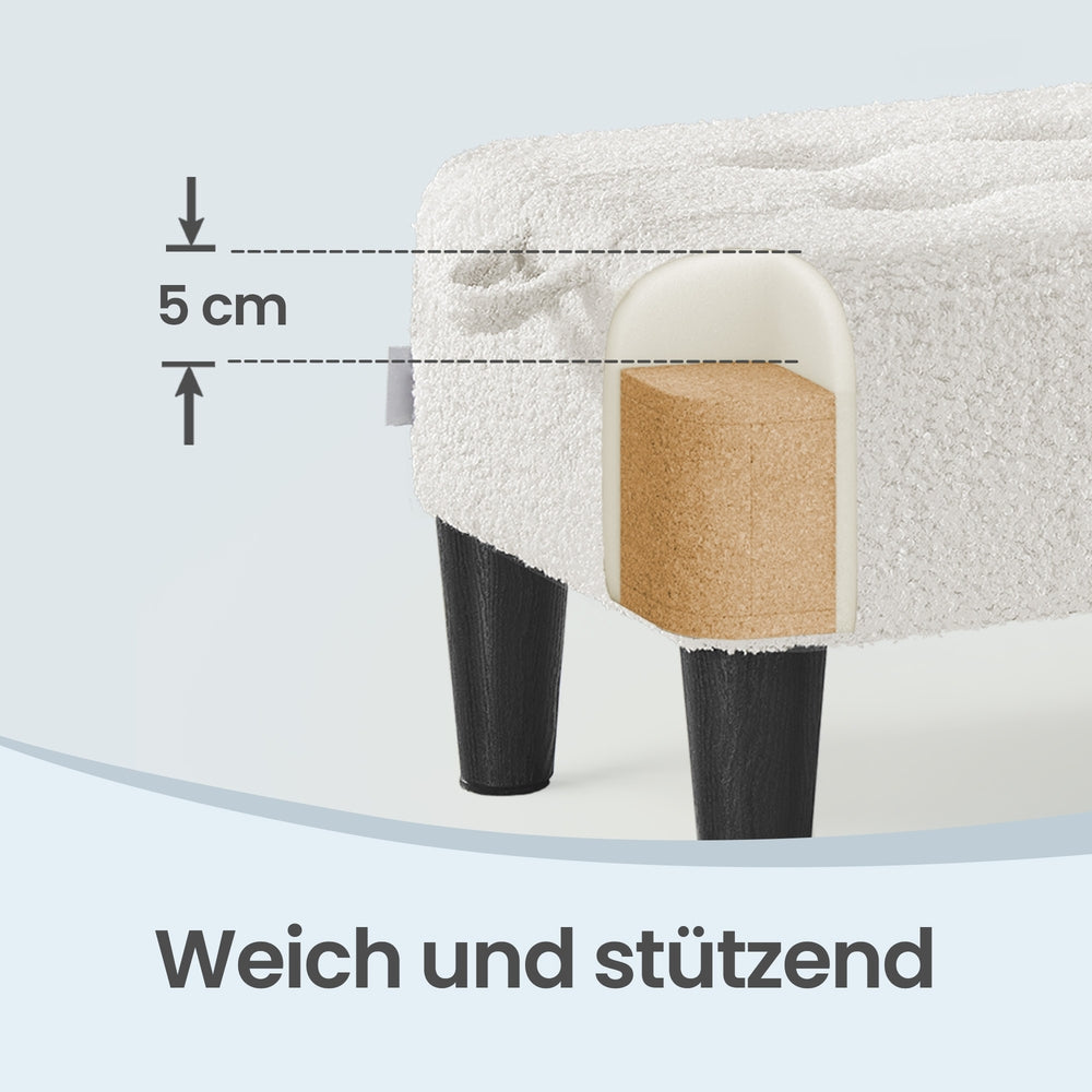 Sitzhocker, Fußhocker, Fleece, Hocker, dicke Polsterung