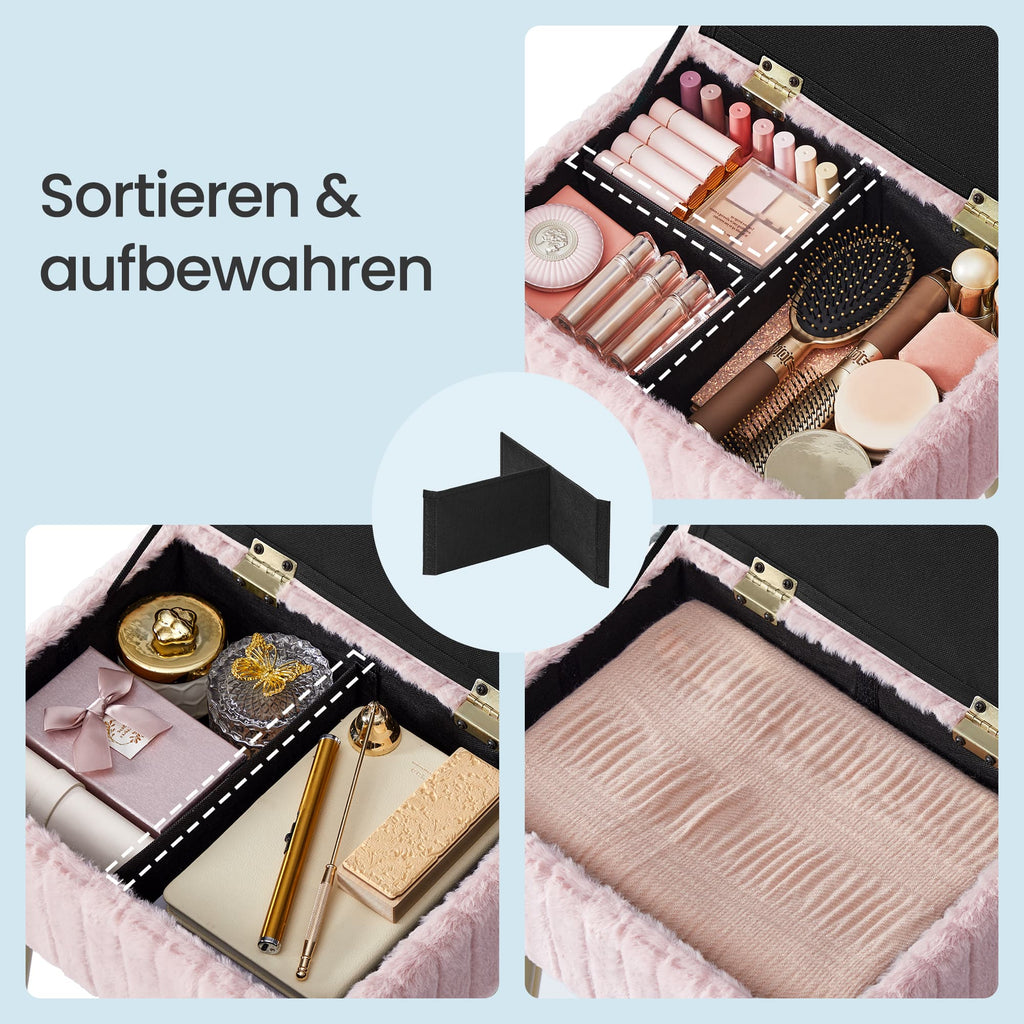Schminktisch-Stuhl, Hocker mit Stauraum, Schminkhocker