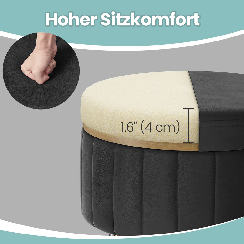 Sitzhocker, Hocker mit Stauraum, runder Sitzhocker