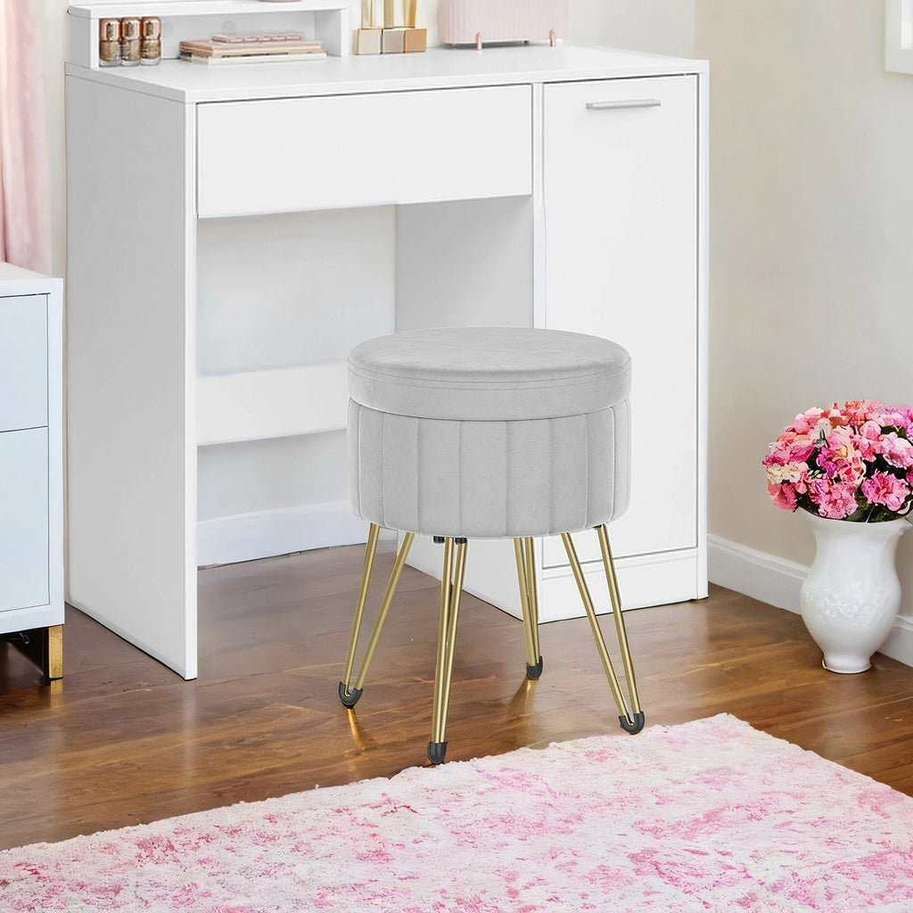 Sitzhocker, Hocker mit Stauraum, runder Sitzhocker