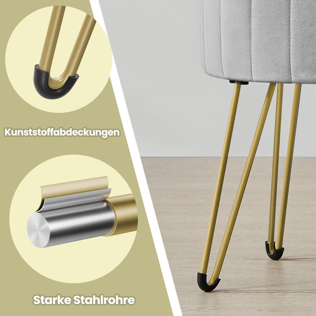 Sitzhocker, Hocker mit Stauraum, runder Sitzhocker