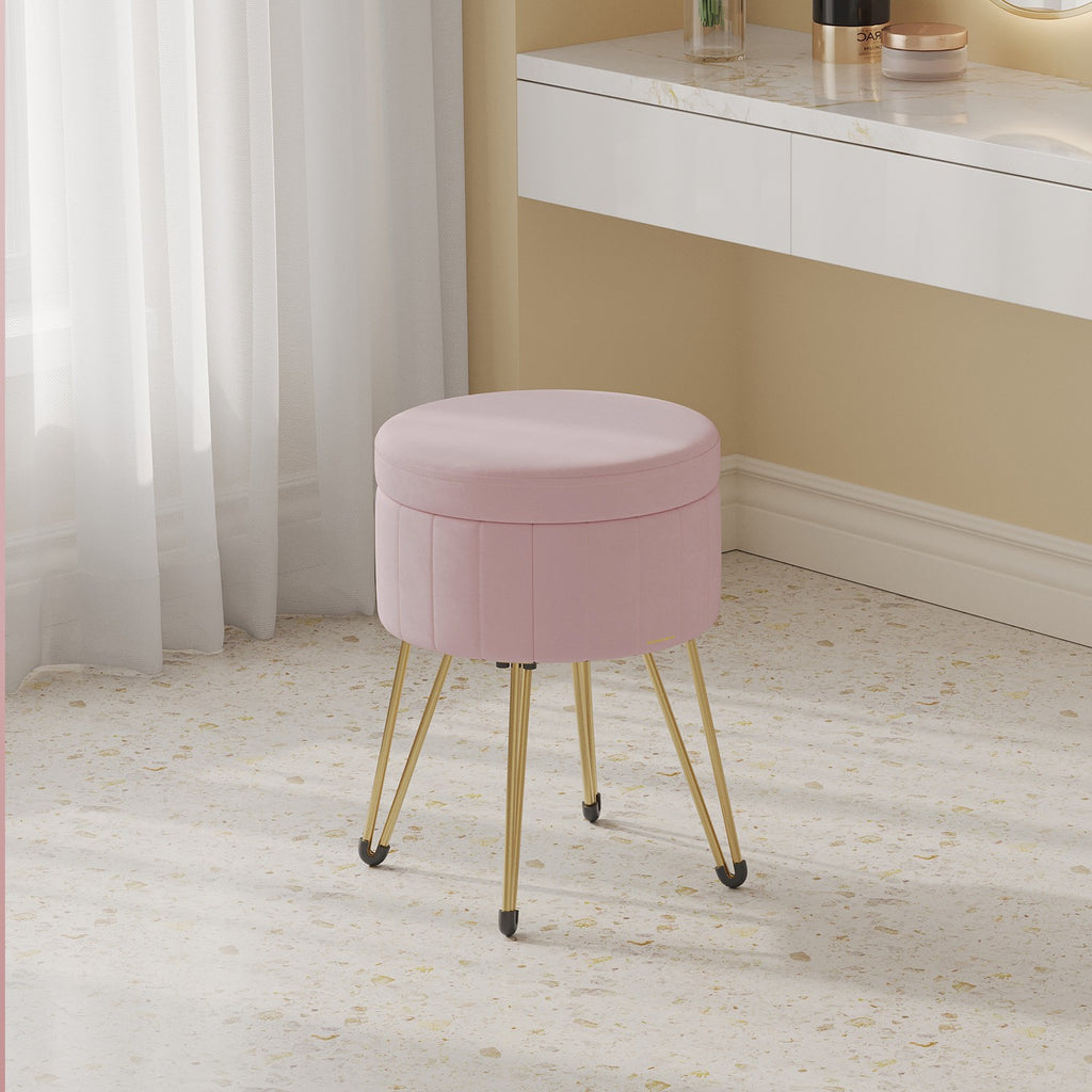 Sitzhocker, Hocker mit Stauraum, runder Sitzhocker
