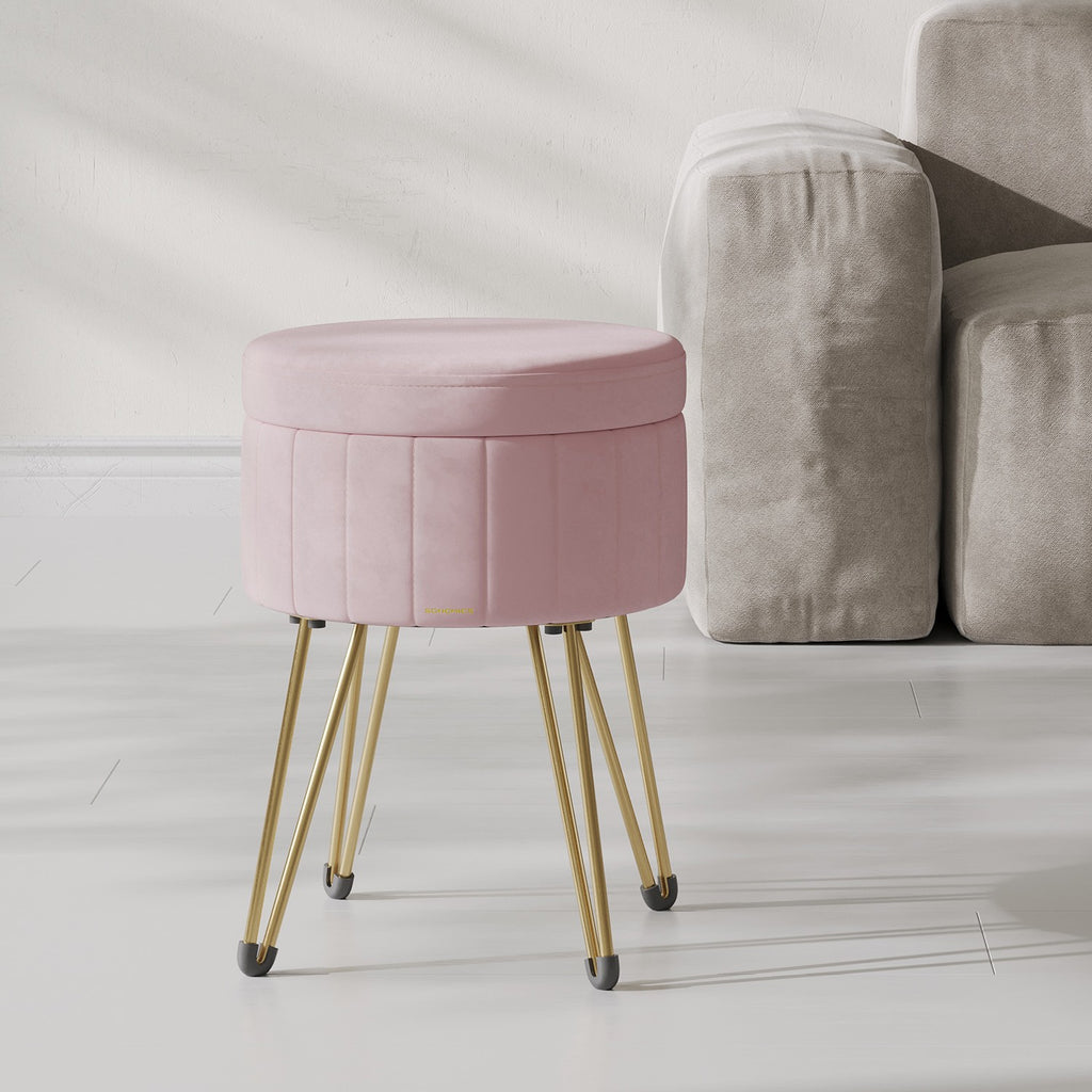 Sitzhocker, Hocker mit Stauraum, runder Sitzhocker