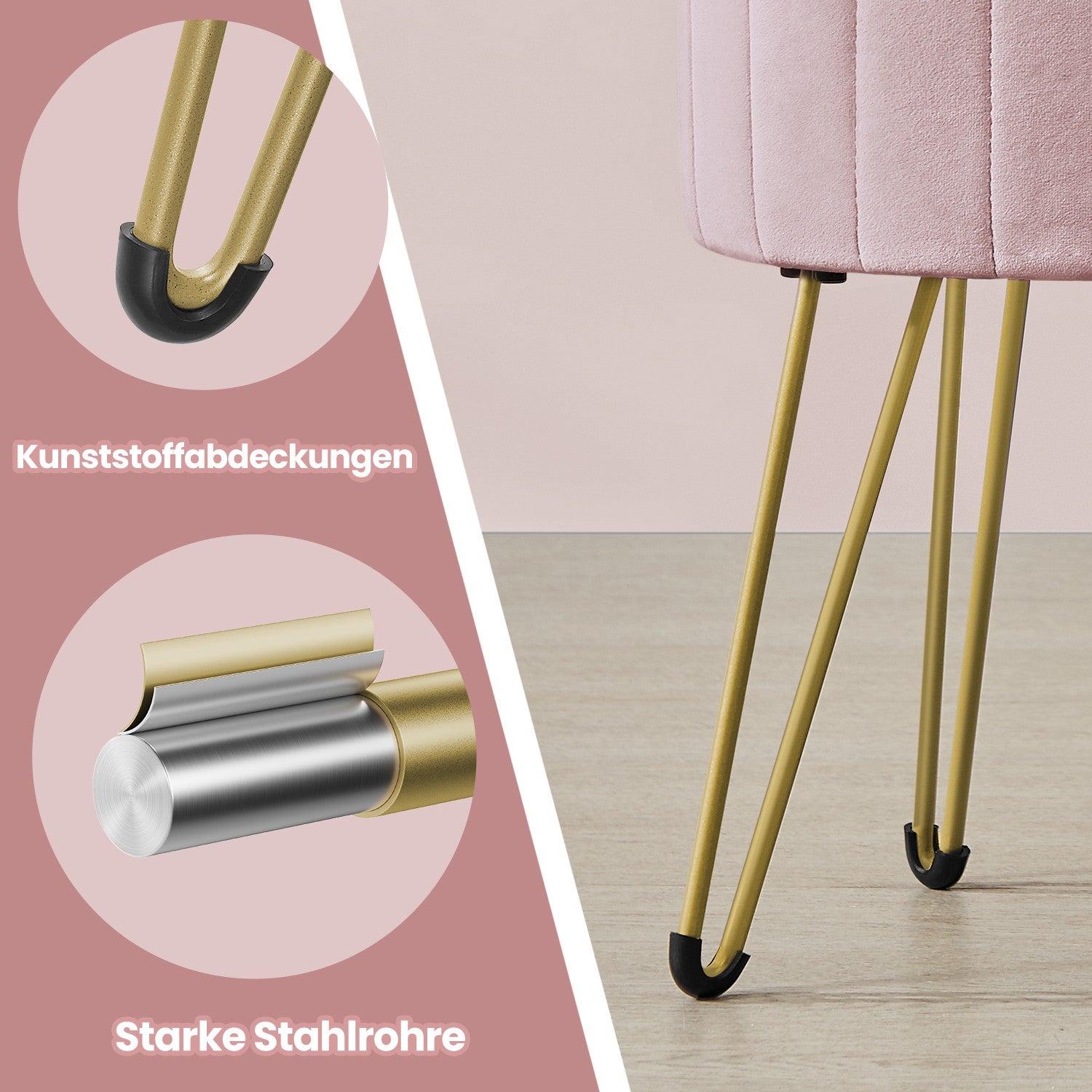 Sitzhocker, Hocker mit Stauraum, runder Sitzhocker