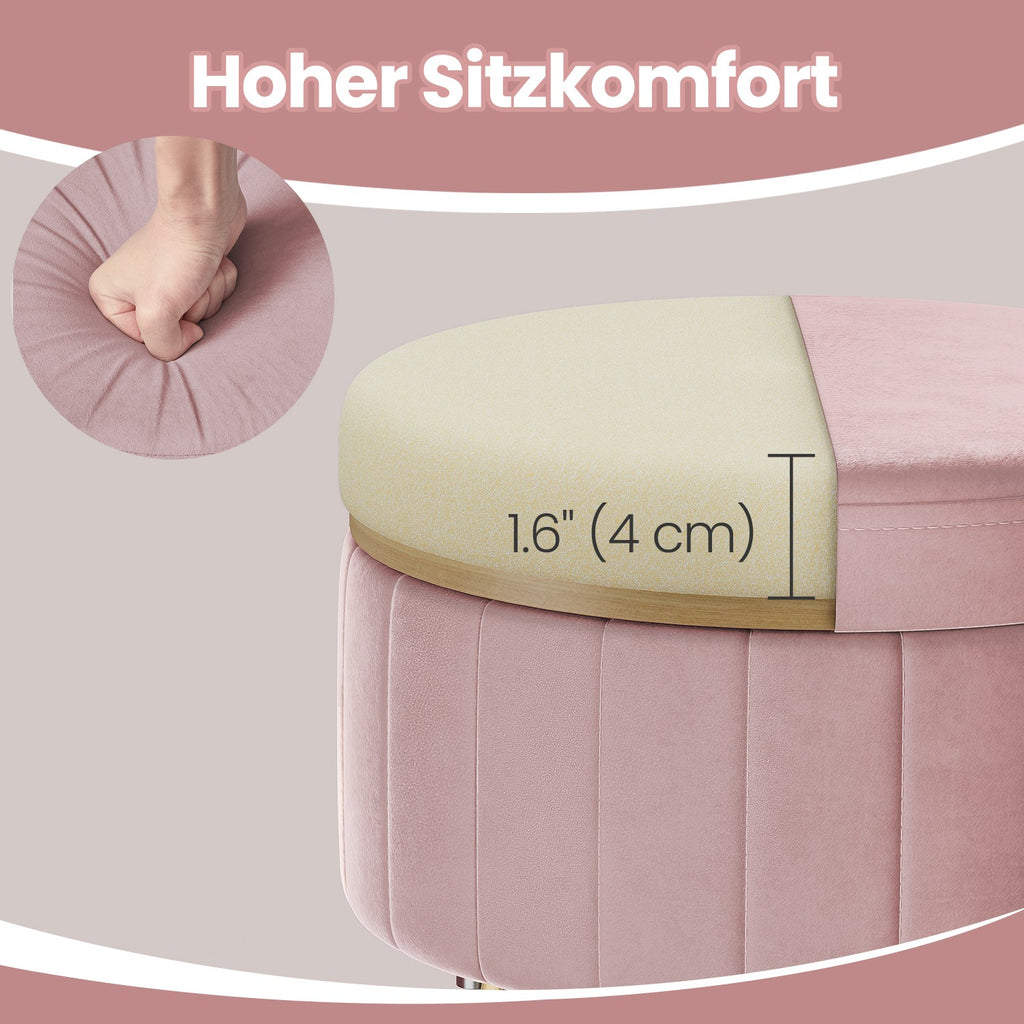 Sitzhocker, Hocker mit Stauraum, runder Sitzhocker