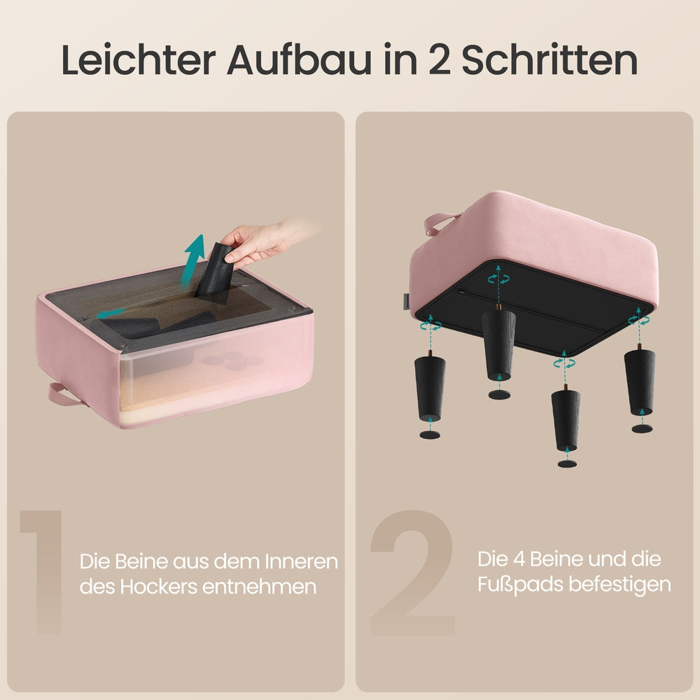 Sitzhocker, Fußhocker, Samt