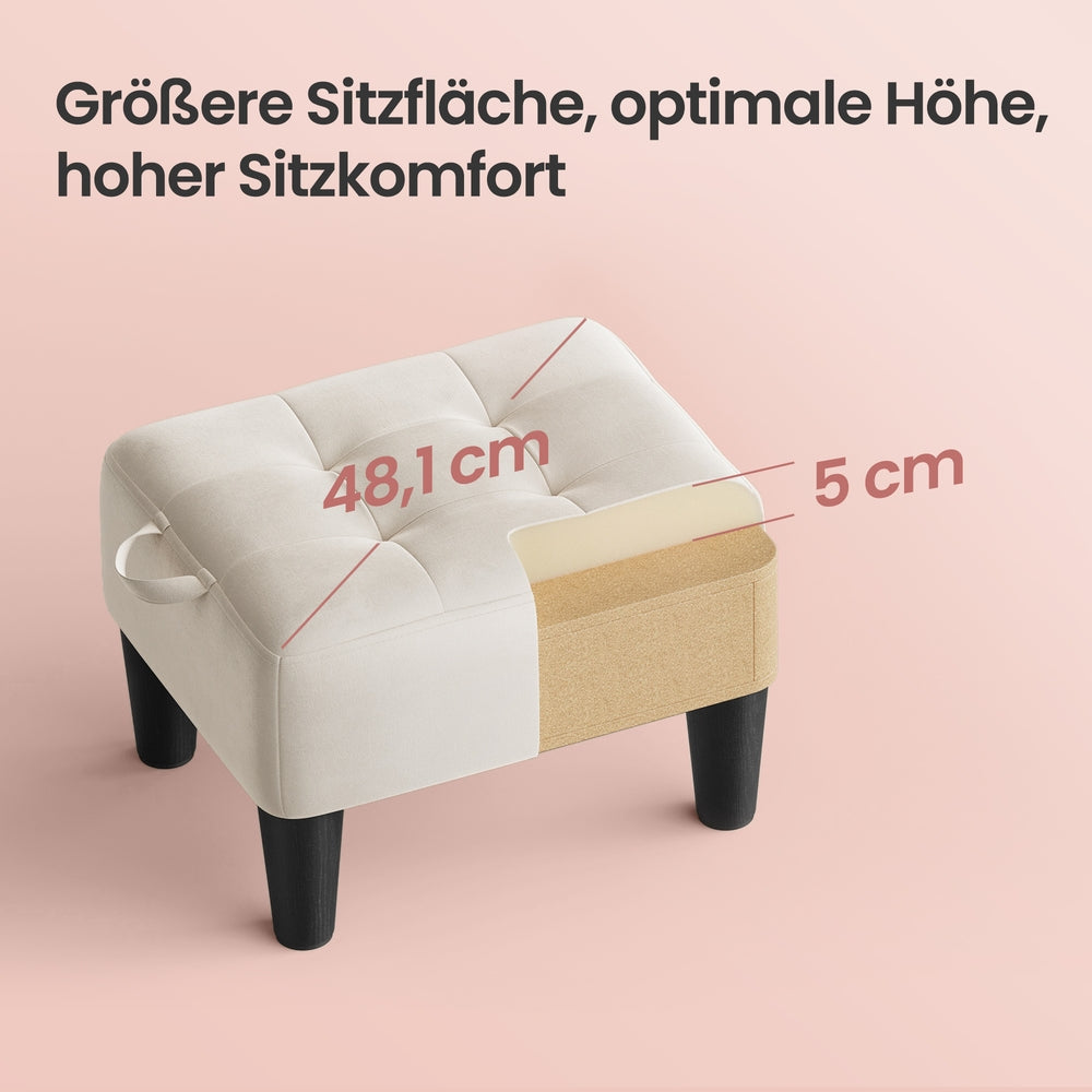 Sitzhocker, Fußhocker, Samt