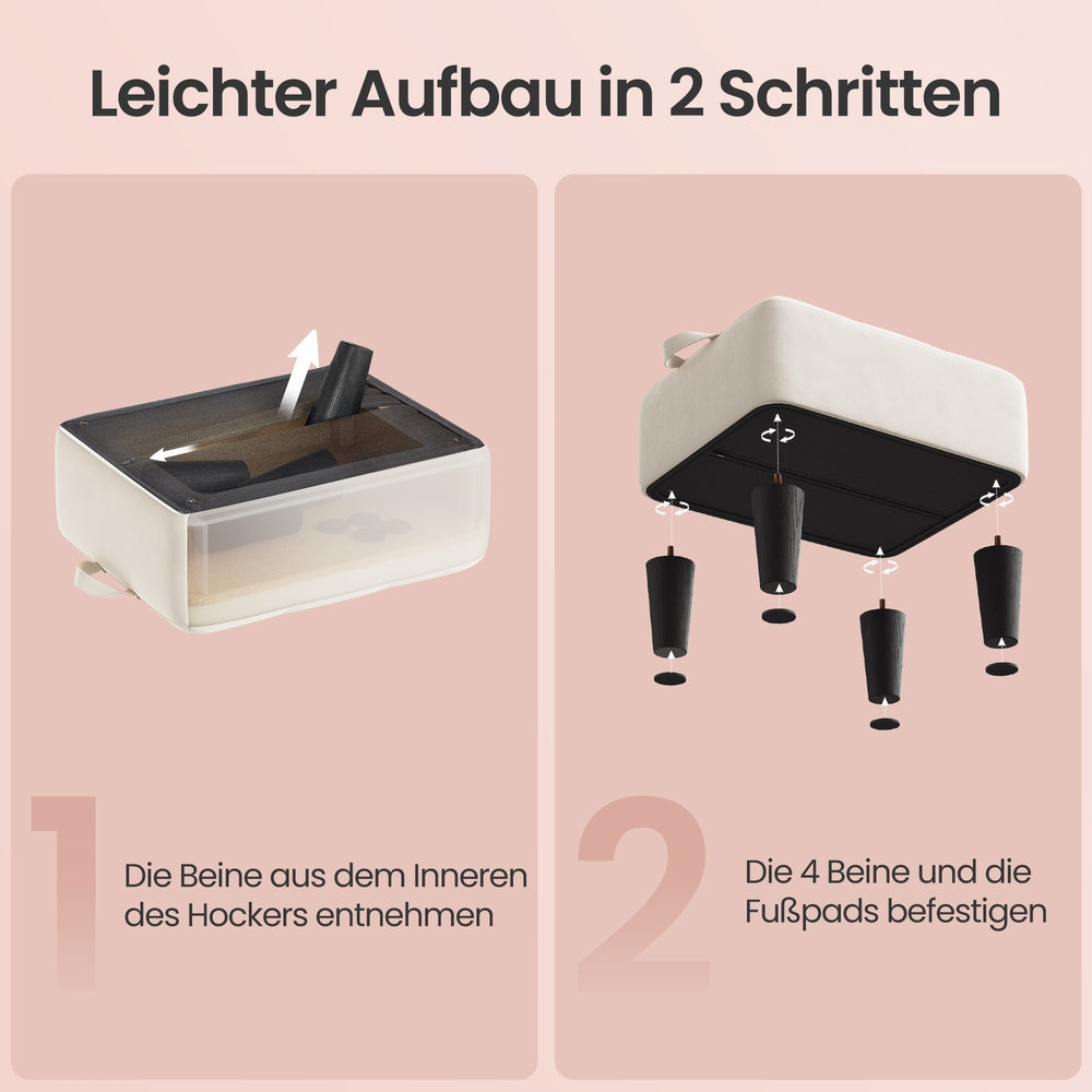 Sitzhocker, Fußhocker, Samt