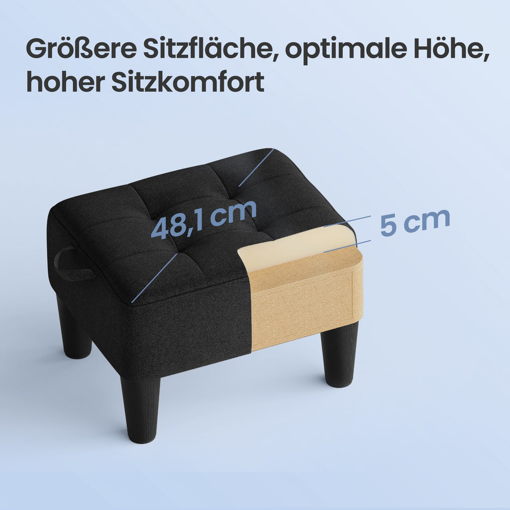 Sitzhocker, Fußhocker, Leinenimitat