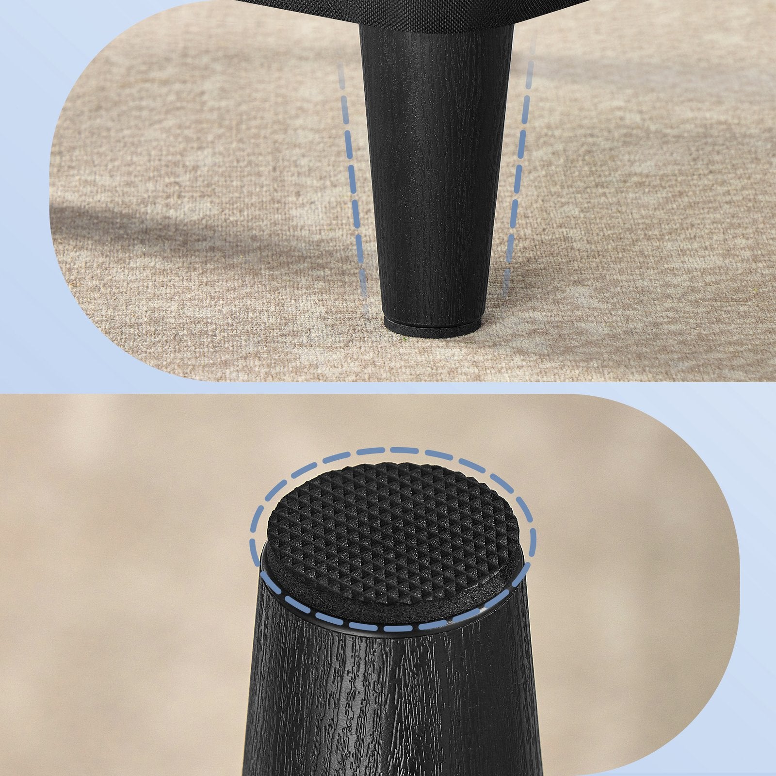 Sitzhocker, Fußhocker, Leinenimitat