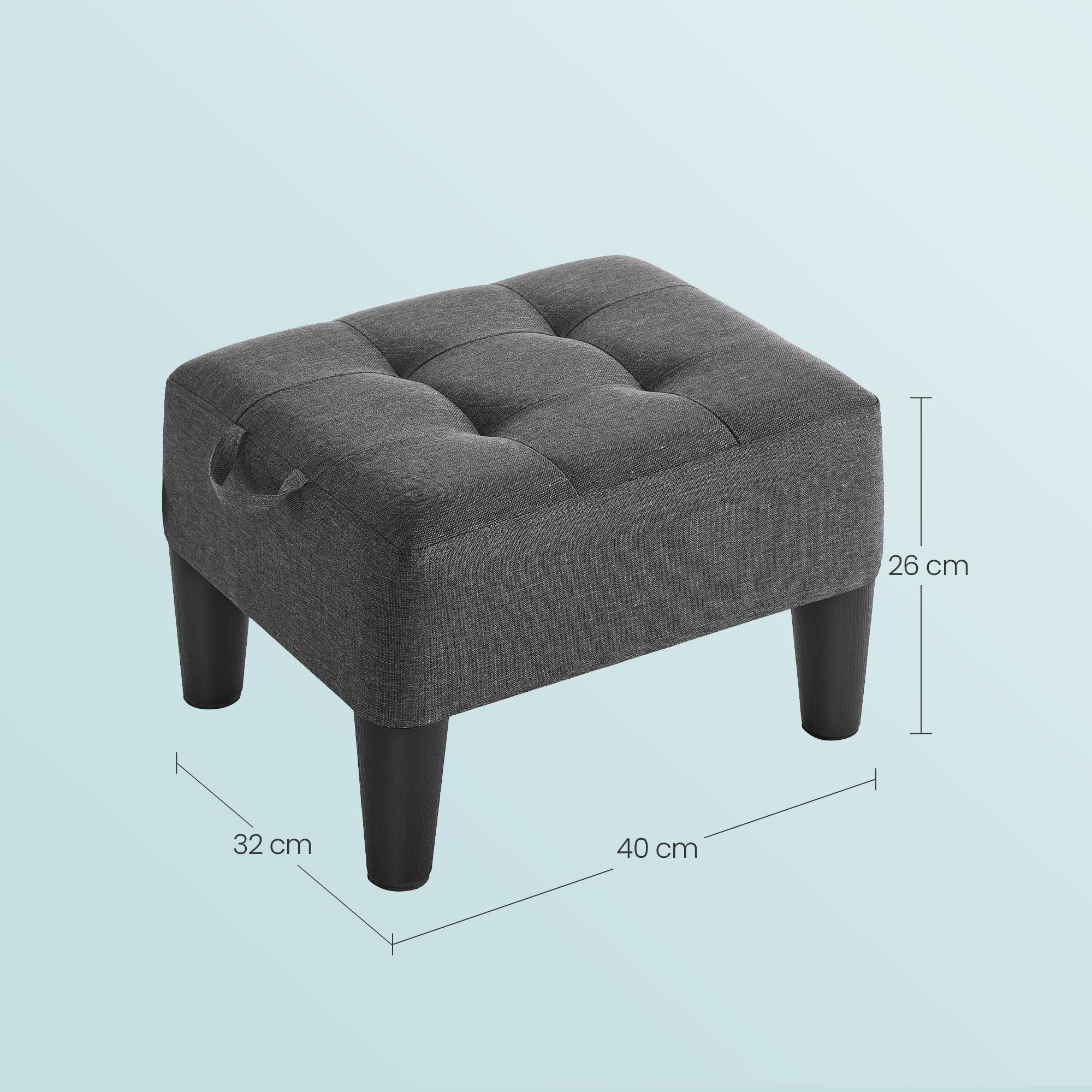 Sitzhocker, Fußhocker, Leinenimitat