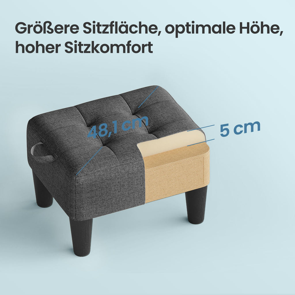 Sitzhocker, Fußhocker, Leinenimitat