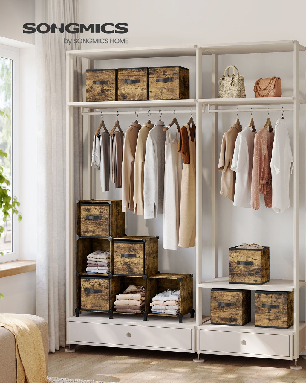 Würfelregal mit 6 Boxen platzsparend und erweiterbar
