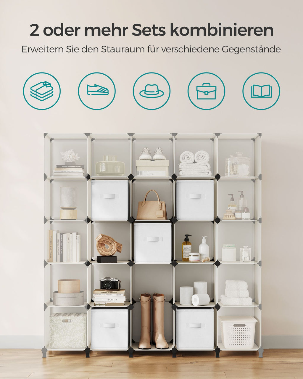 Würfelregal DIY mit 6 Boxen
