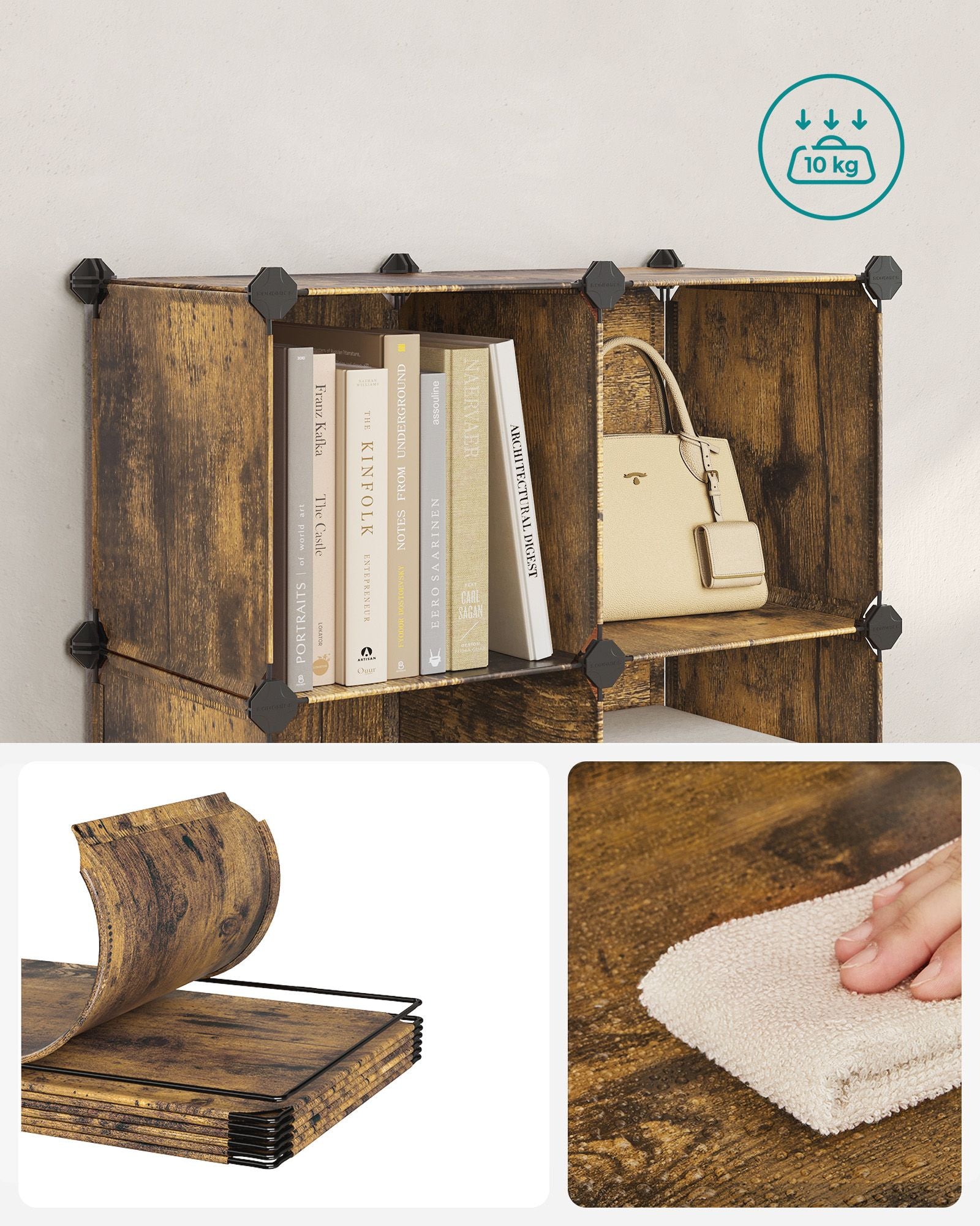 DIY Schuhregal aus 6 Würfeln 31,5 x 64 x 97,2 cm