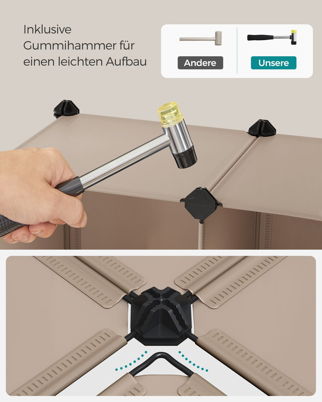 Steckregal 6 Fächer DIY-Würfelregal kamelbraun
